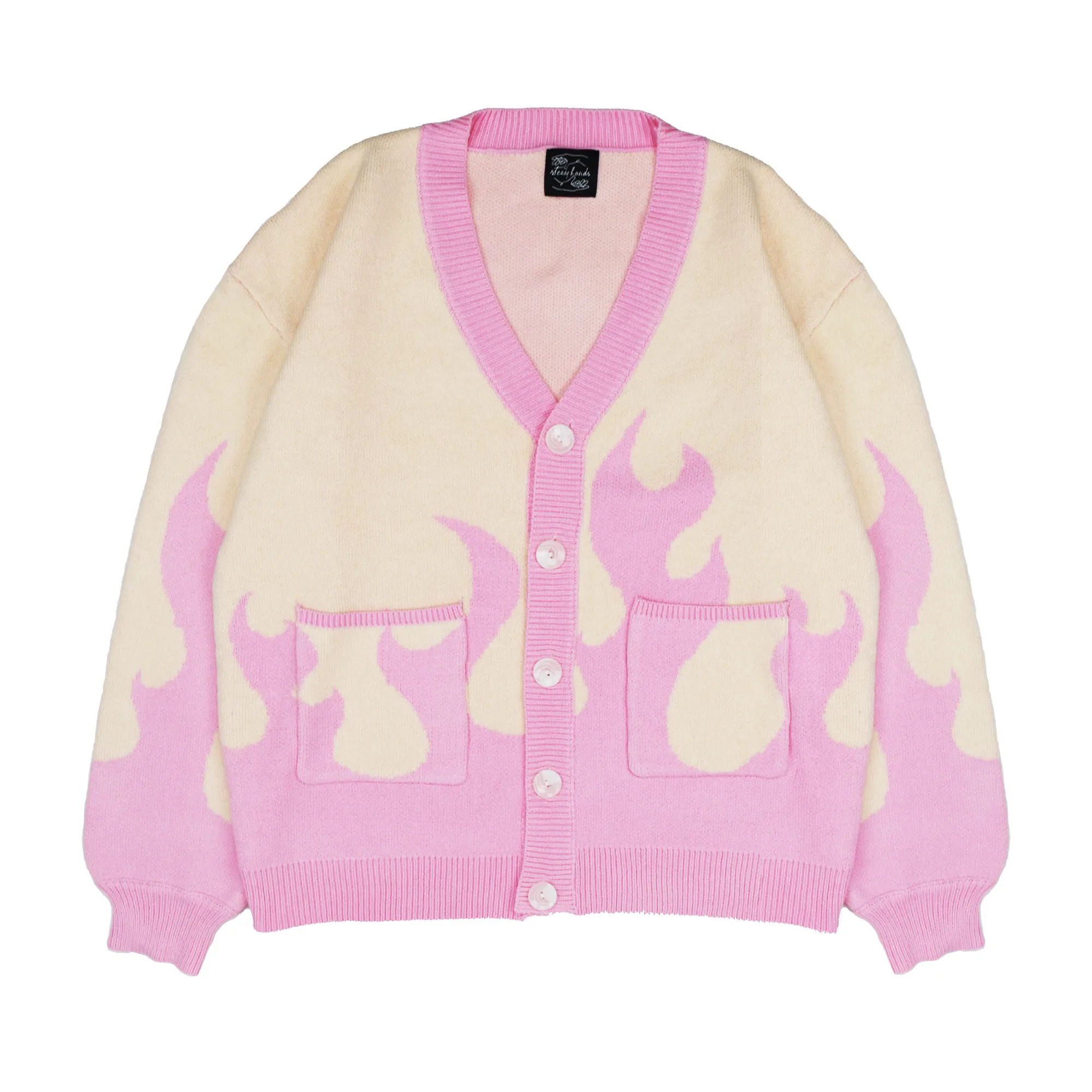 Cream Flame Cardigan sold by Steady Hands