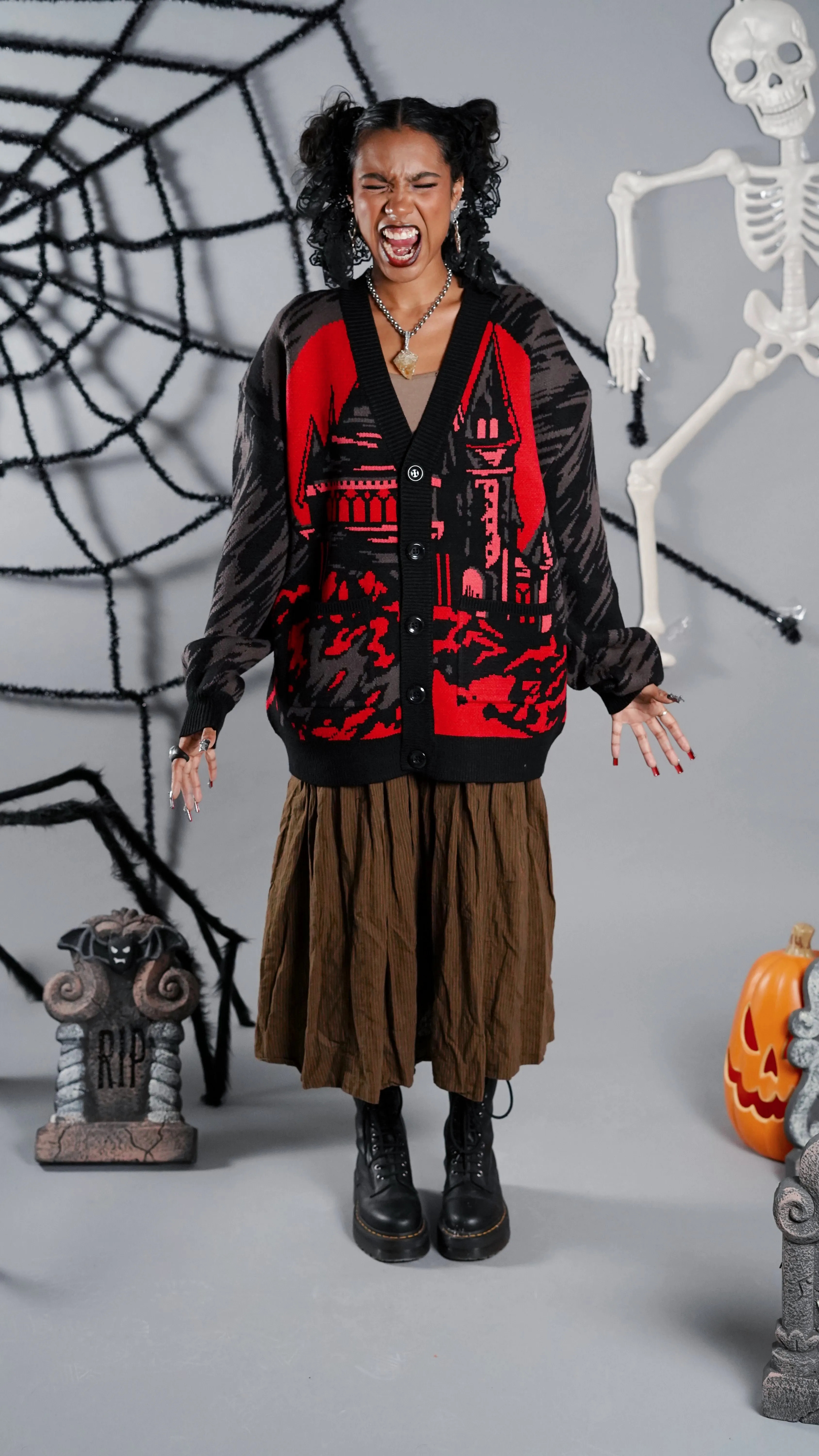 Oh Snap this house is HAUNTED! Cardigan sold by Steady Hands product image thumbnail 3