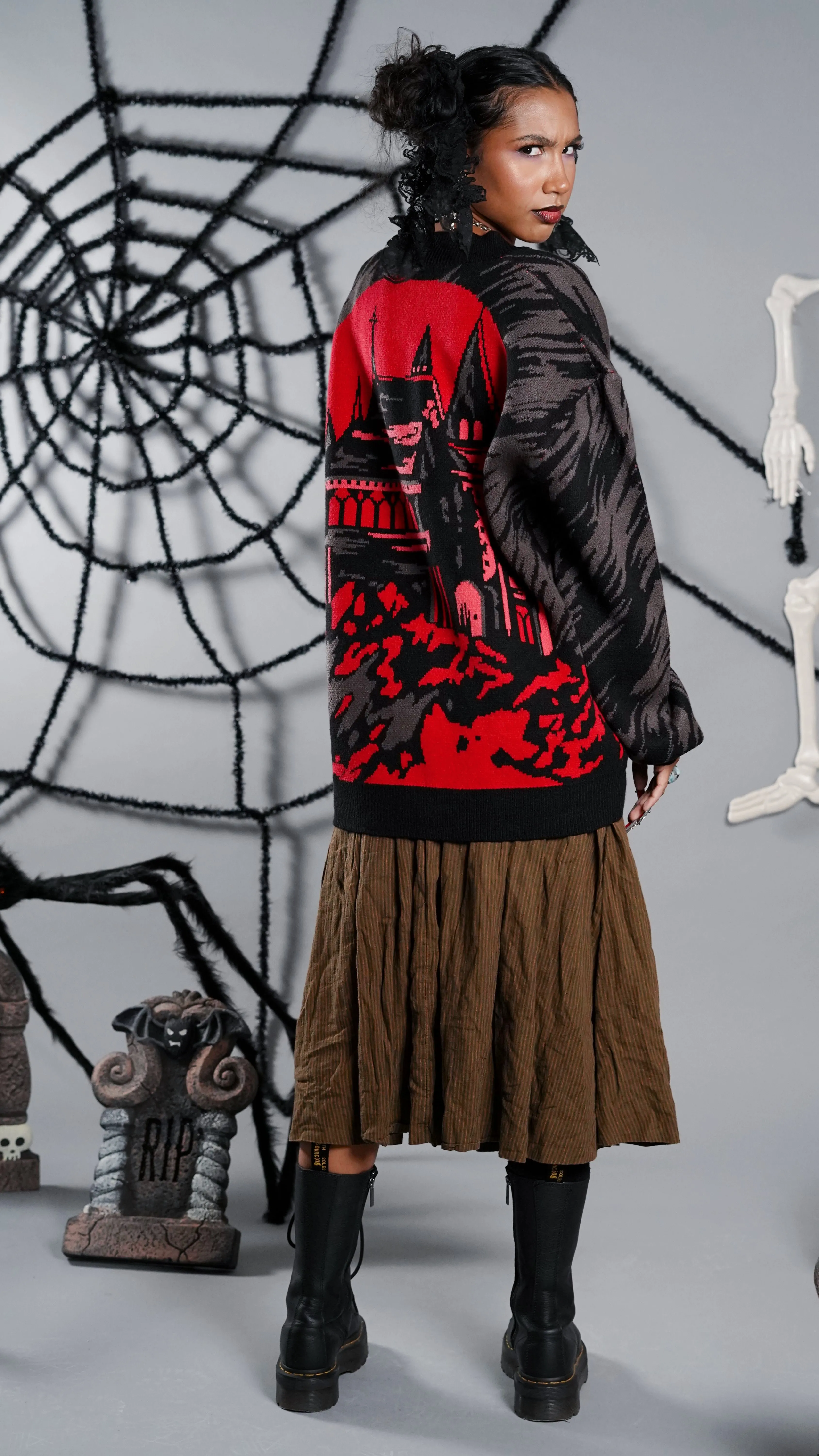 Oh Snap this house is HAUNTED! Cardigan sold by Steady Hands product image thumbnail 4