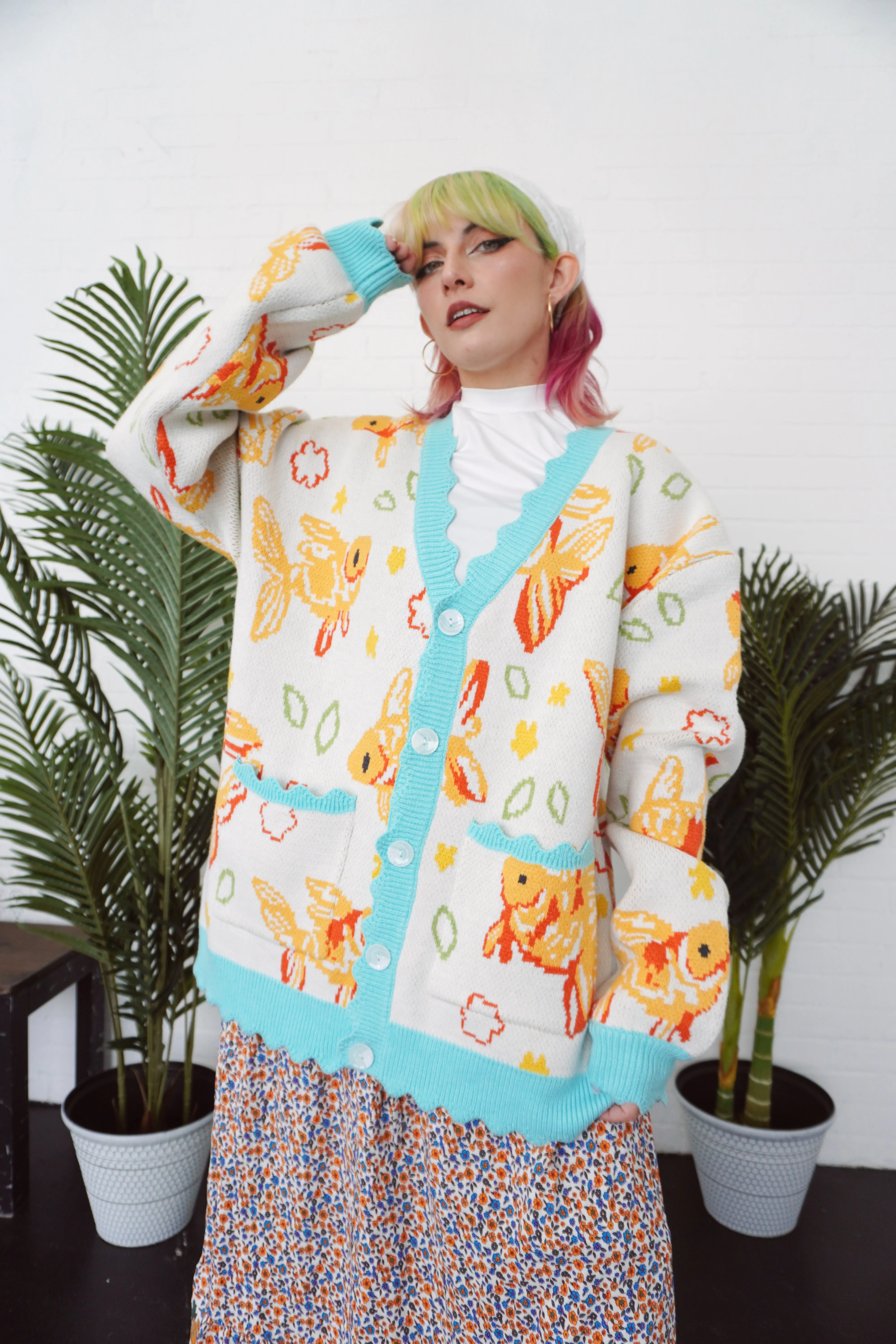 Swimmin' Around Cardigan sold by Steady Hands product image thumbnail 3