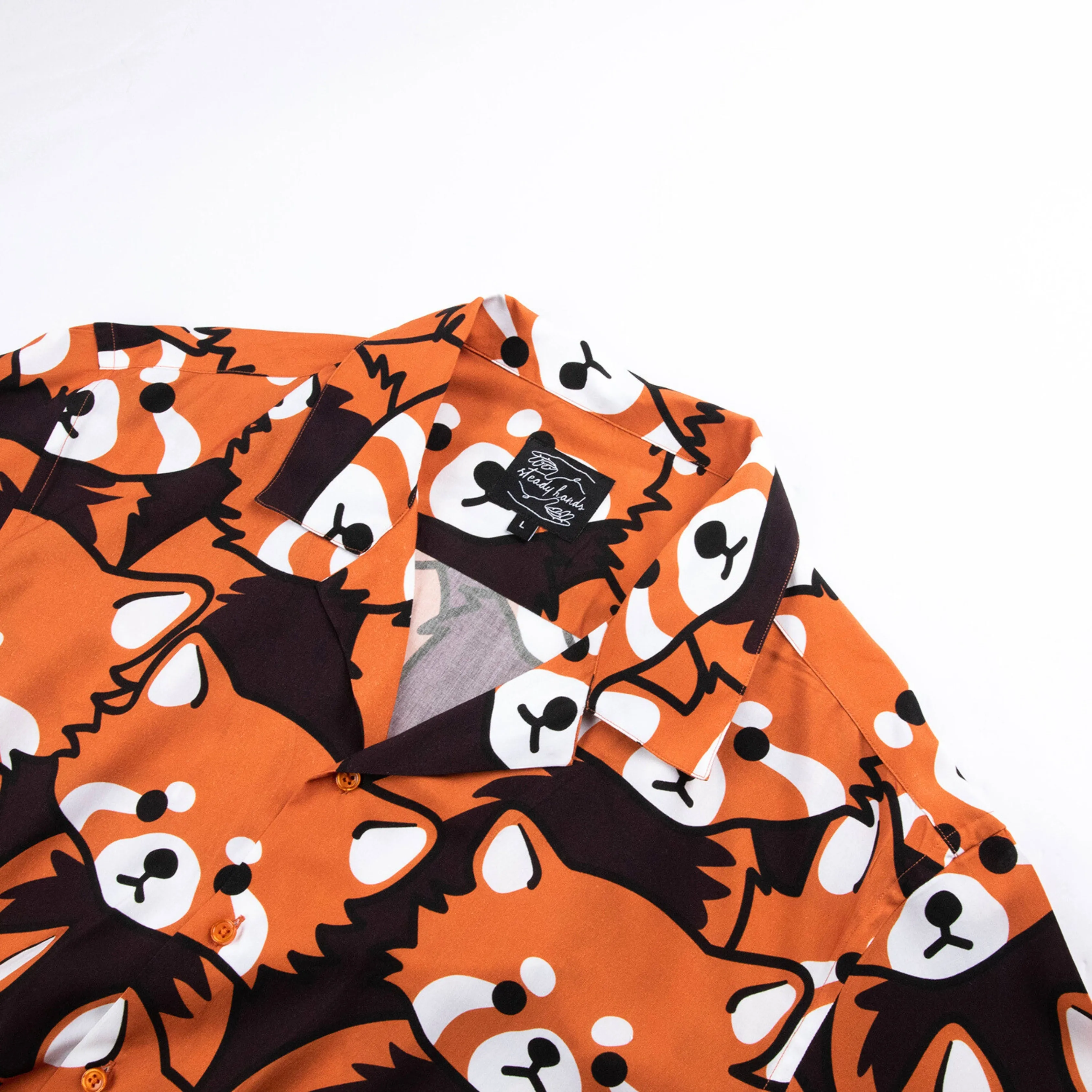 Left On Red Panda Button Up sold by Steady Hands product image thumbnail 3