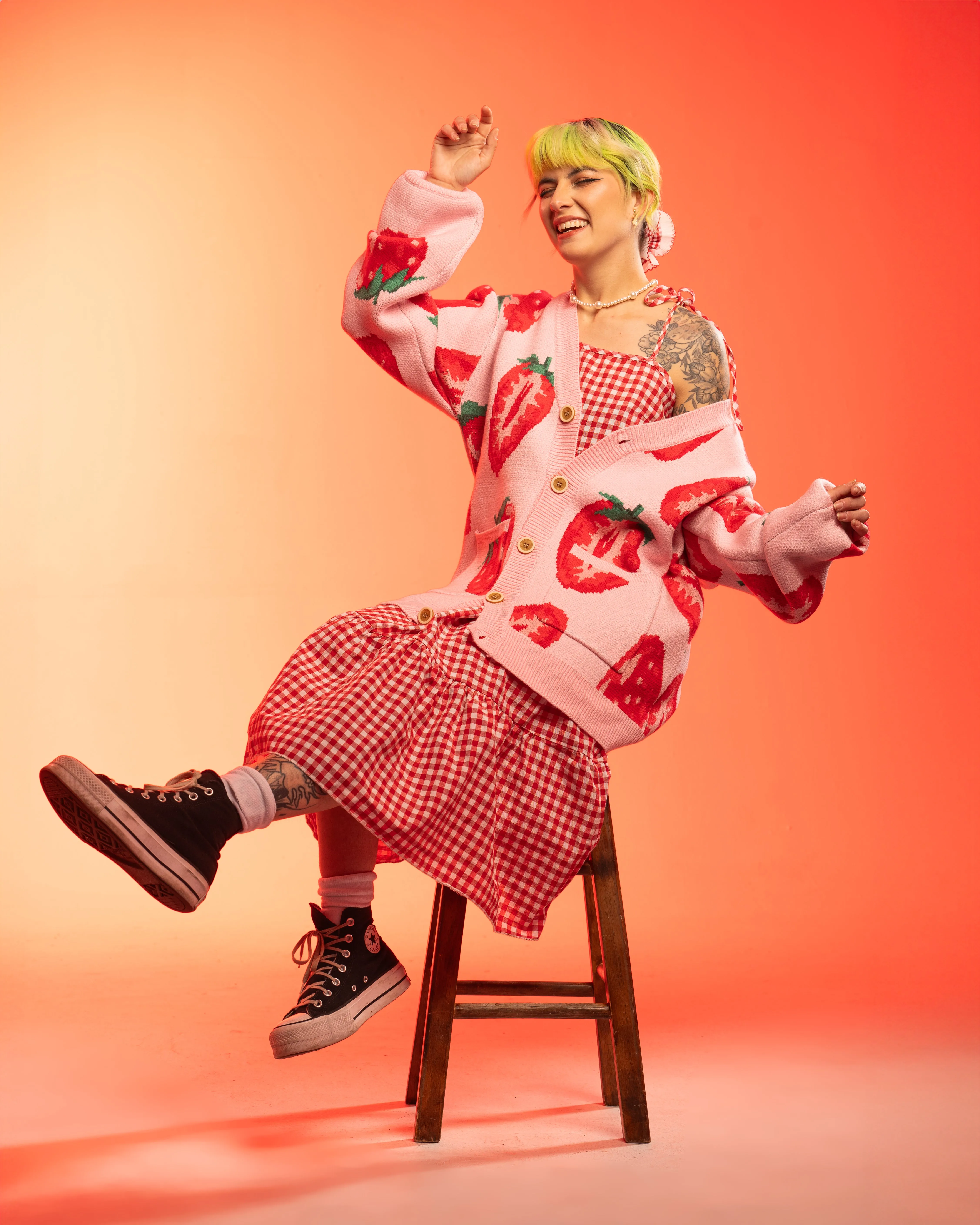 Strawberry With Me Cardigan sold by Steady Hands product image thumbnail 5