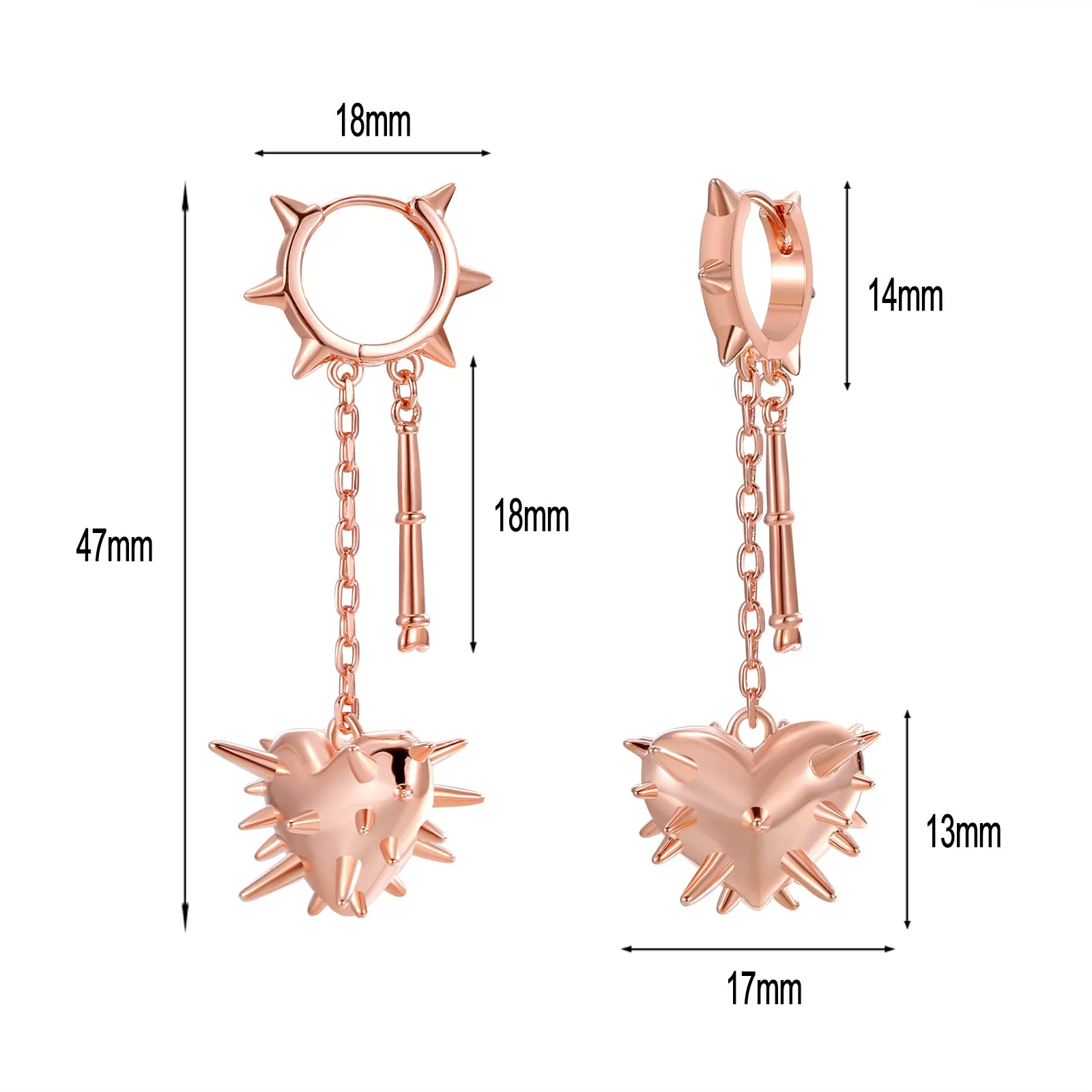 Silver Heart Flail Earrings sold by Steady Hands product image thumbnail 5