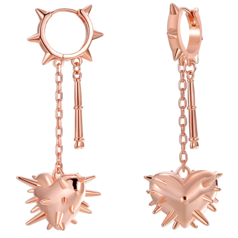 Rose Heart Flail Earrings sold by Steady Hands