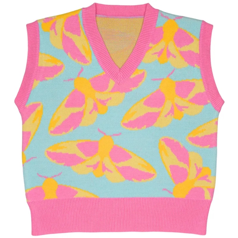 Rosy Maple Moth Vest sold by Steady Hands