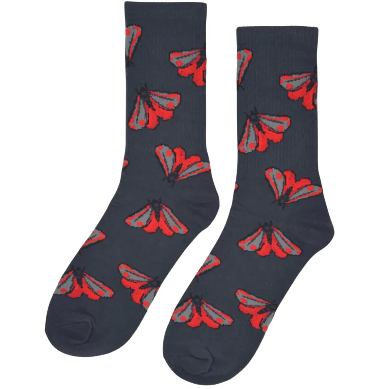 Cinnabar Moth Socks sold by Steady Hands