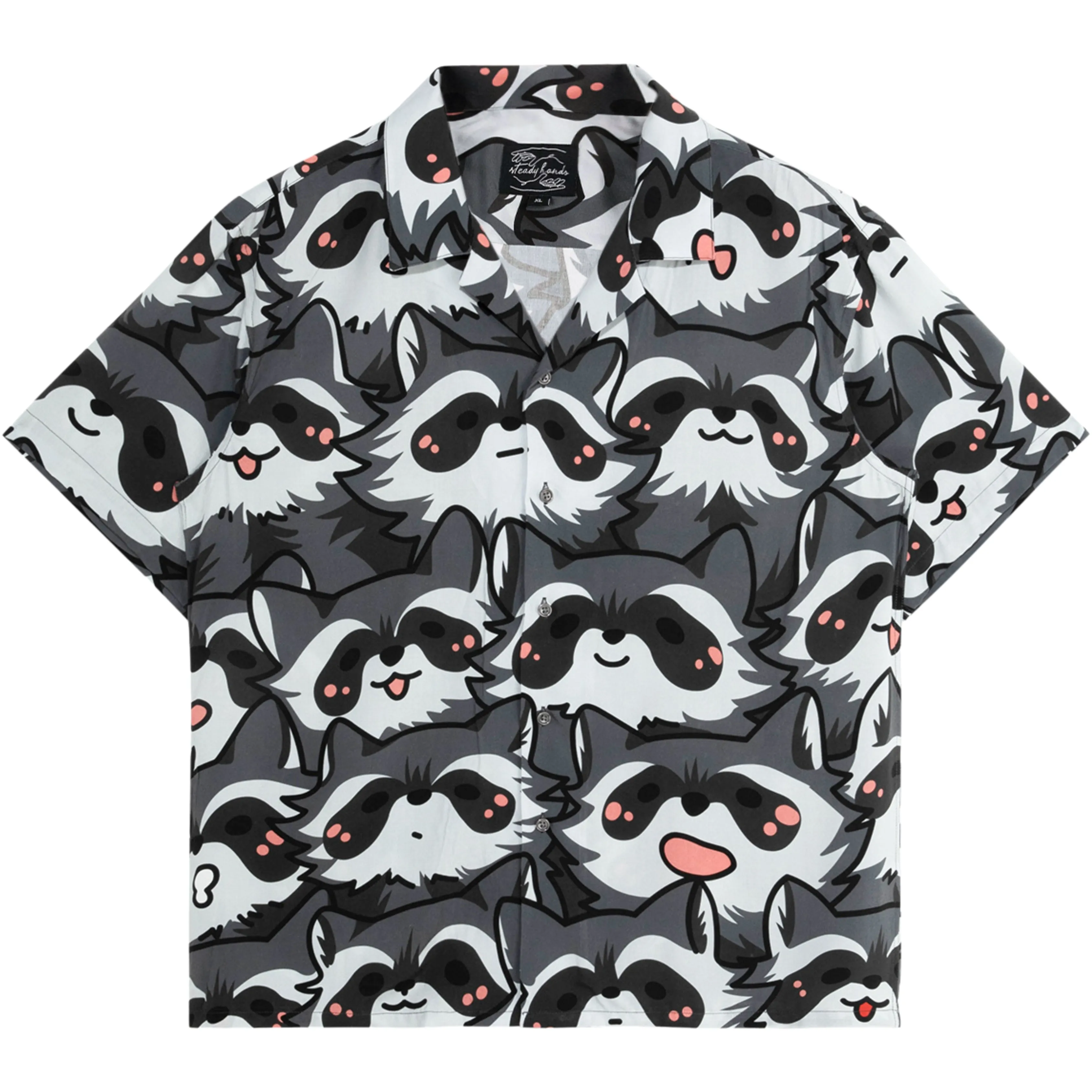 Nice Racc-oon Button Up sold by Steady Hands