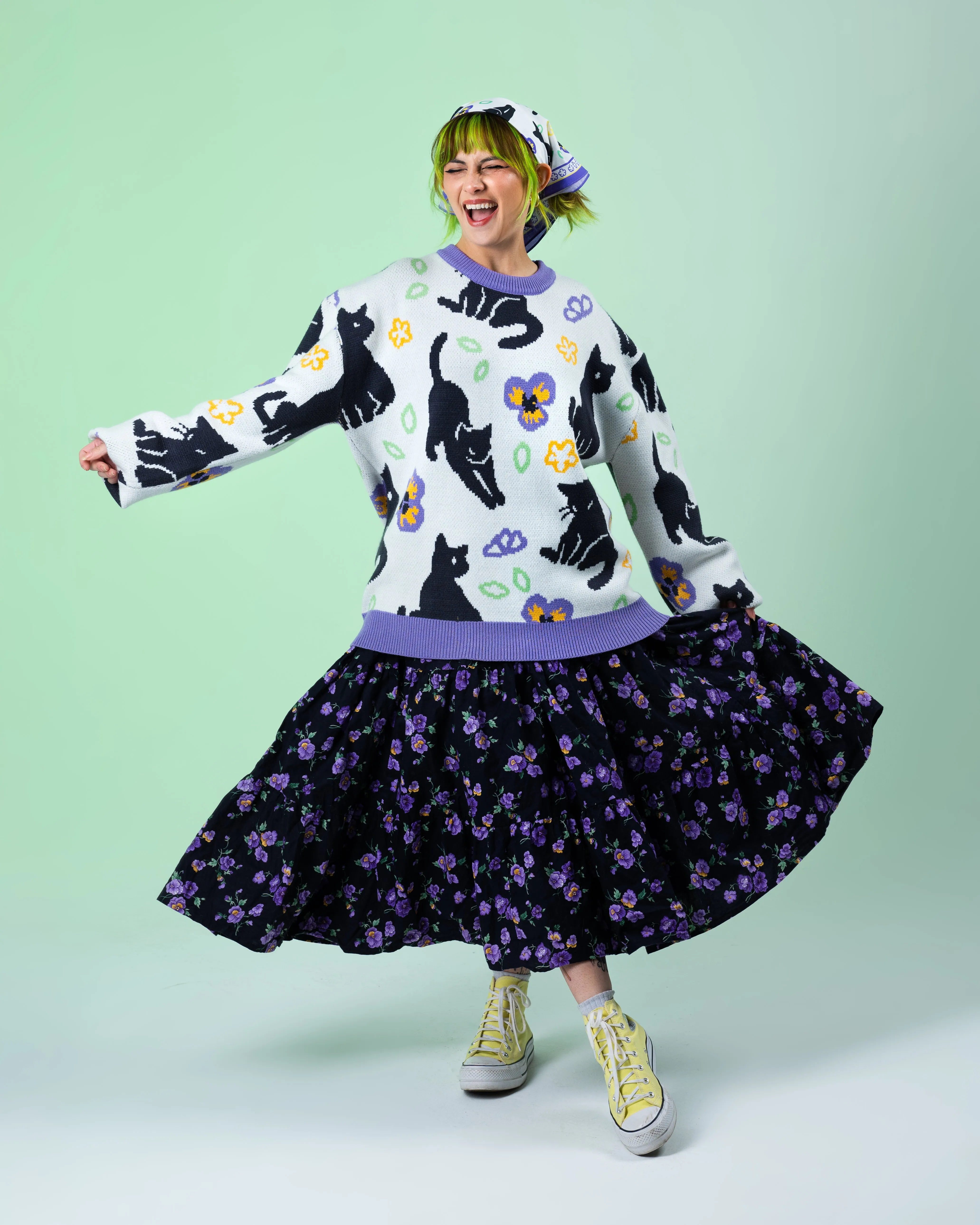 Meowin' Around Sweater sold by Steady Hands product image thumbnail 4