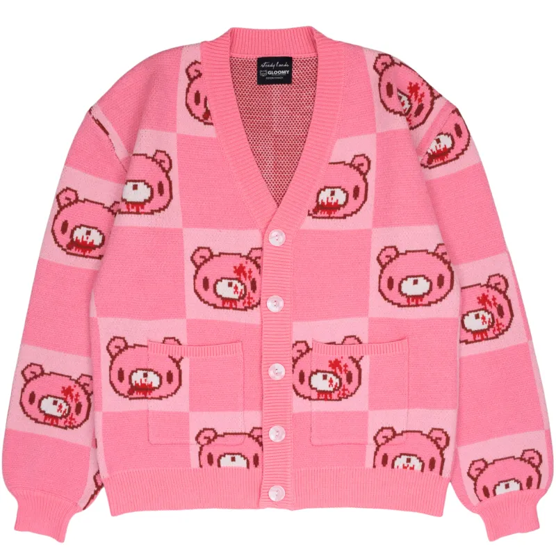 Gloomy Bear Patterned Cardigan made by Steady Hands