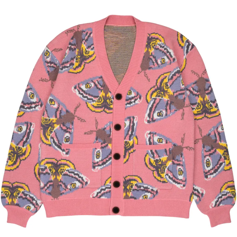 Pink Emperor Moth Cardigan sold by Steady Hands