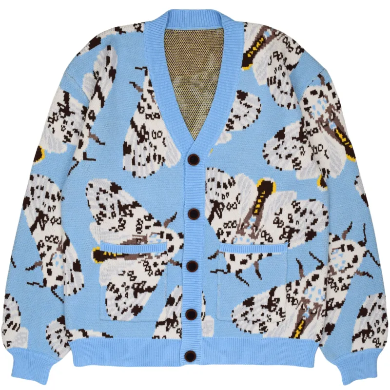 Giant Leopard Moth Cardigan sold by Steady Hands