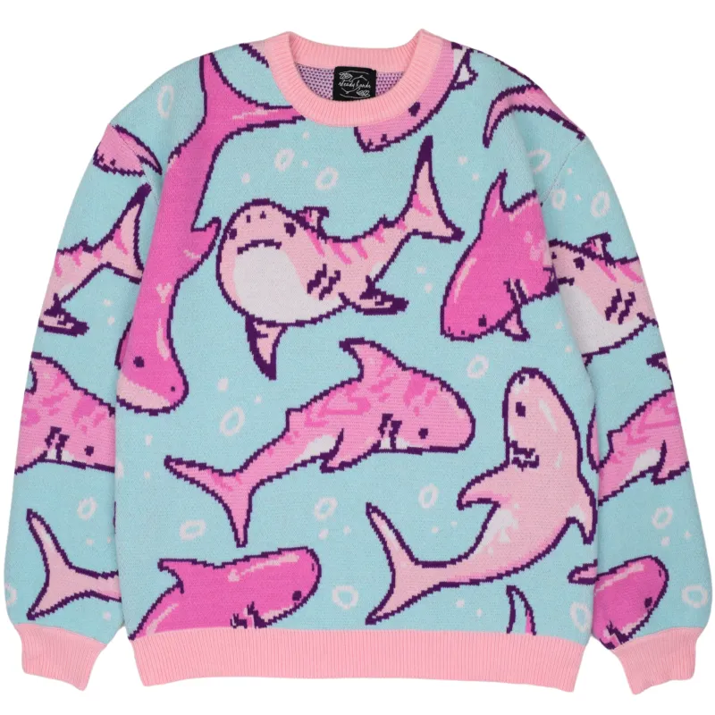 Pink Shark Sweater sold by Steady Hands