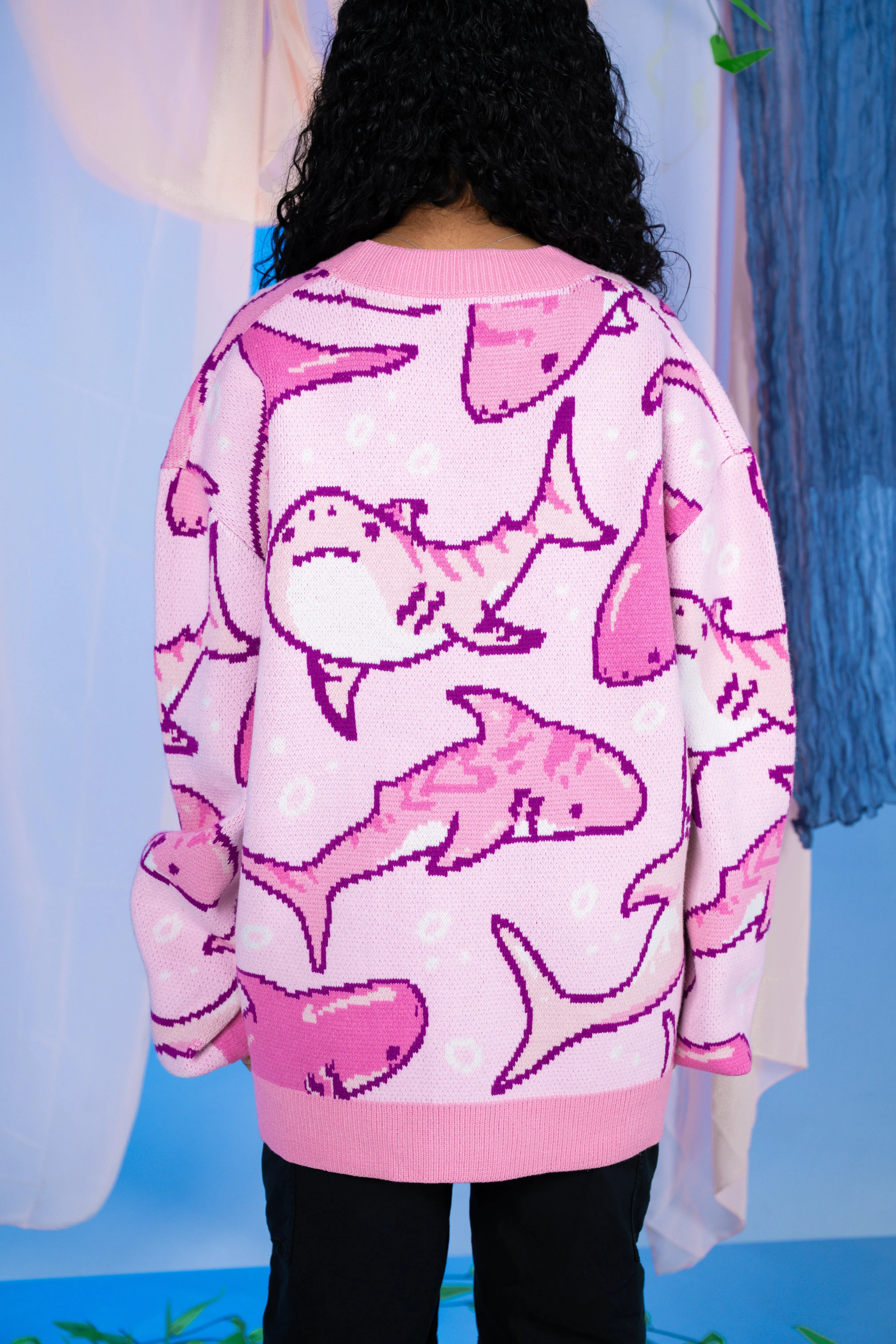Pink Shark Cardigan sold by Steady Hands product image thumbnail 4