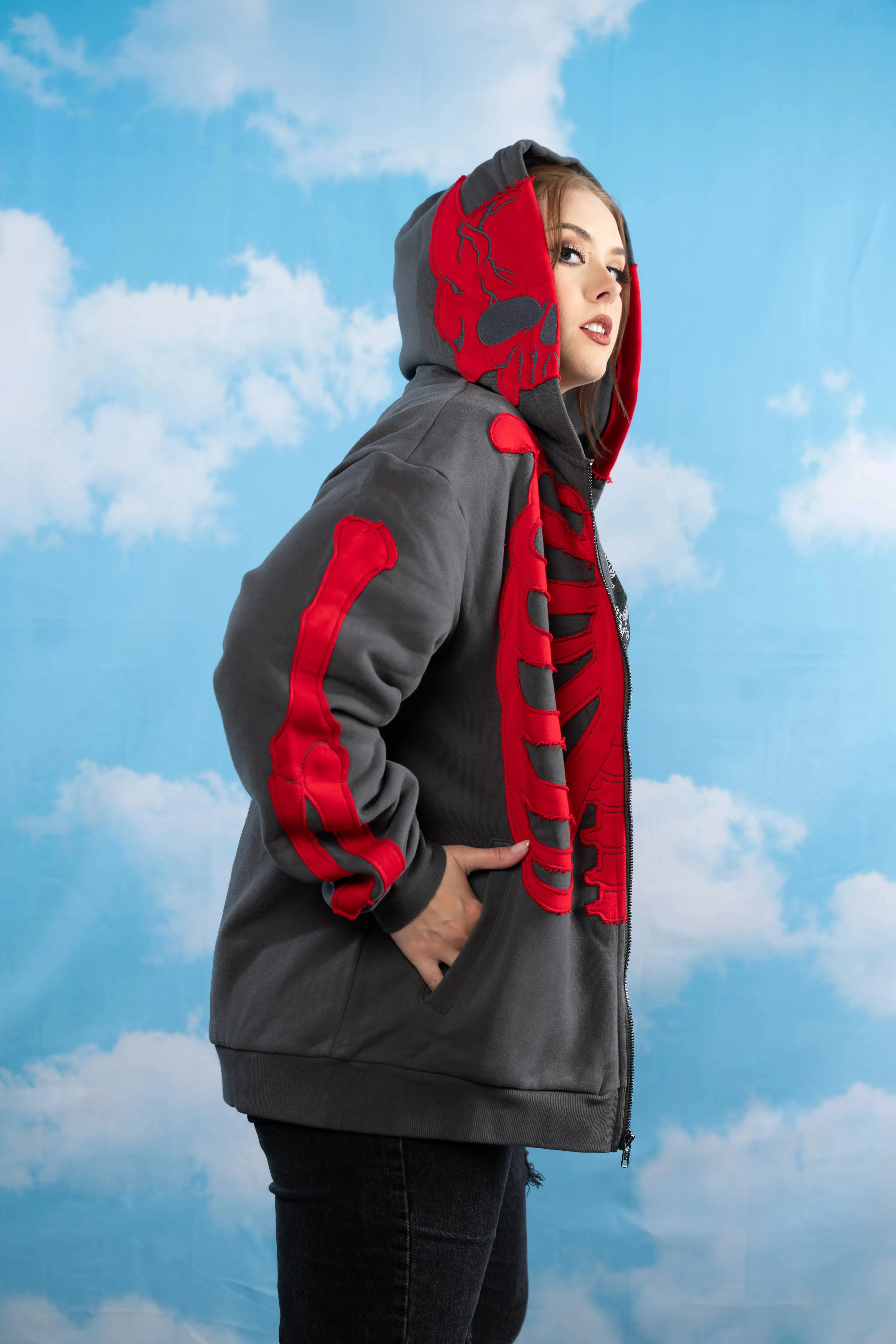 Demon Skeleton Hoodie sold by Steady Hands product image thumbnail 5