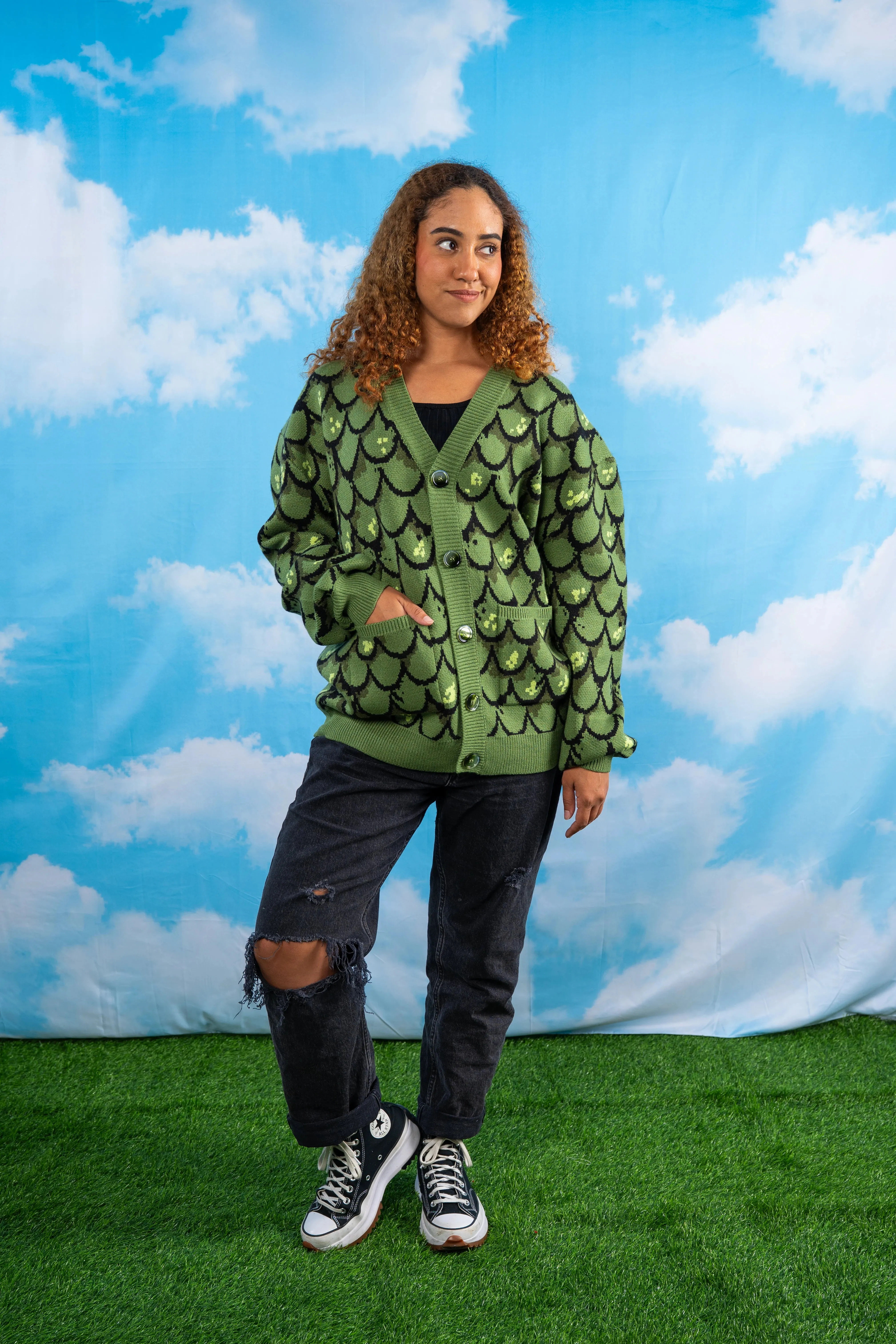 Green Dragon Cardigan sold by Steady Hands product image thumbnail 5