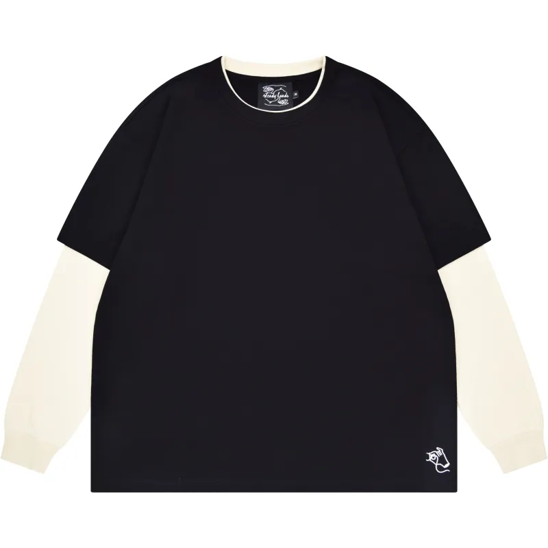 Layered Waffle Knit Long Sleeve made by Steady Hands