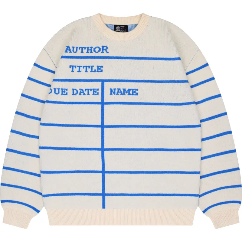 Library Card Sweater [EARLY ACCESS] made by Steady Hands