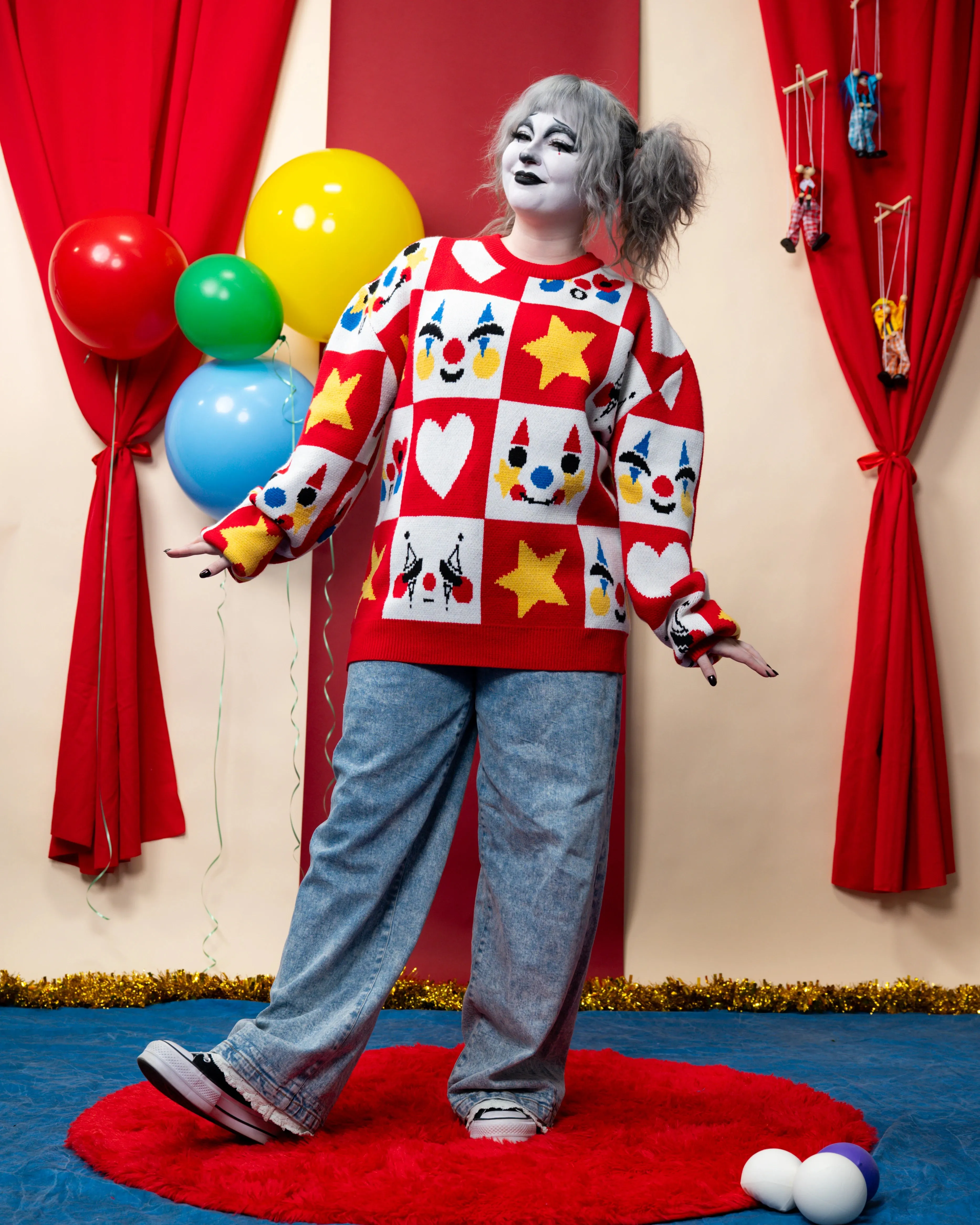 Checkered Clown Sweater sold by Steady Hands product image thumbnail 5
