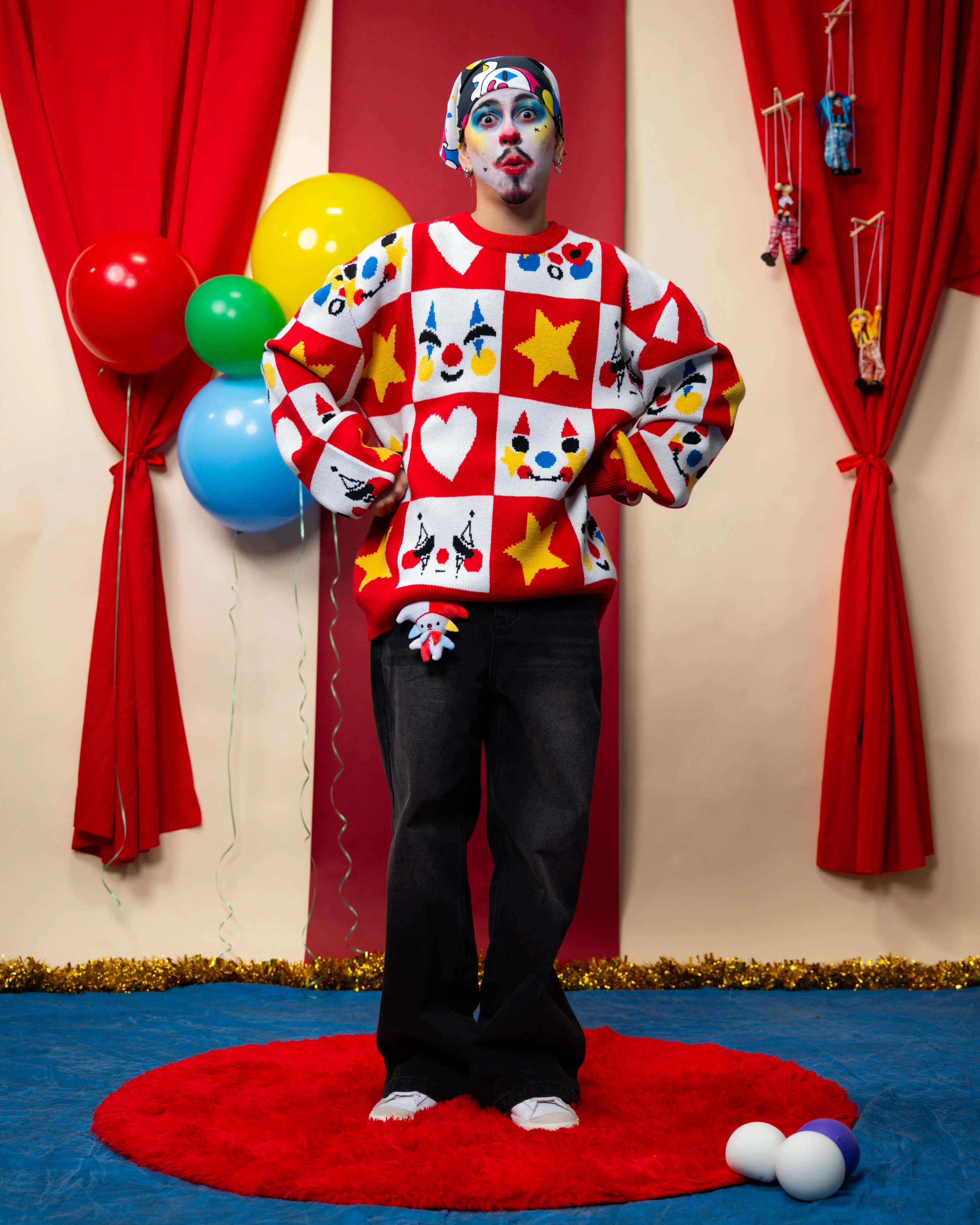 Checkered Clown Sweater sold by Steady Hands product image thumbnail 3