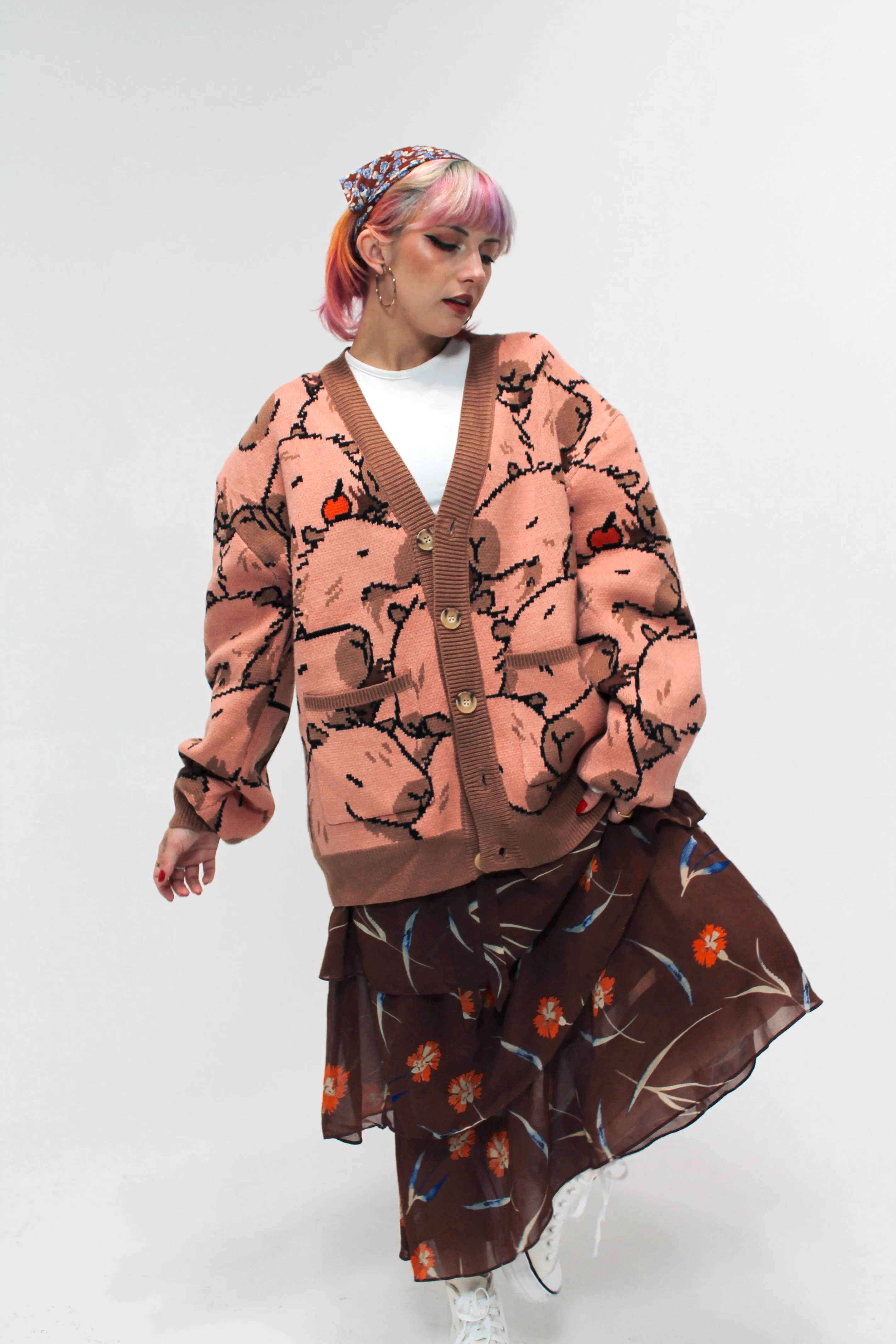 Capybara With Me Cardigan sold by Steady Hands product image thumbnail 3
