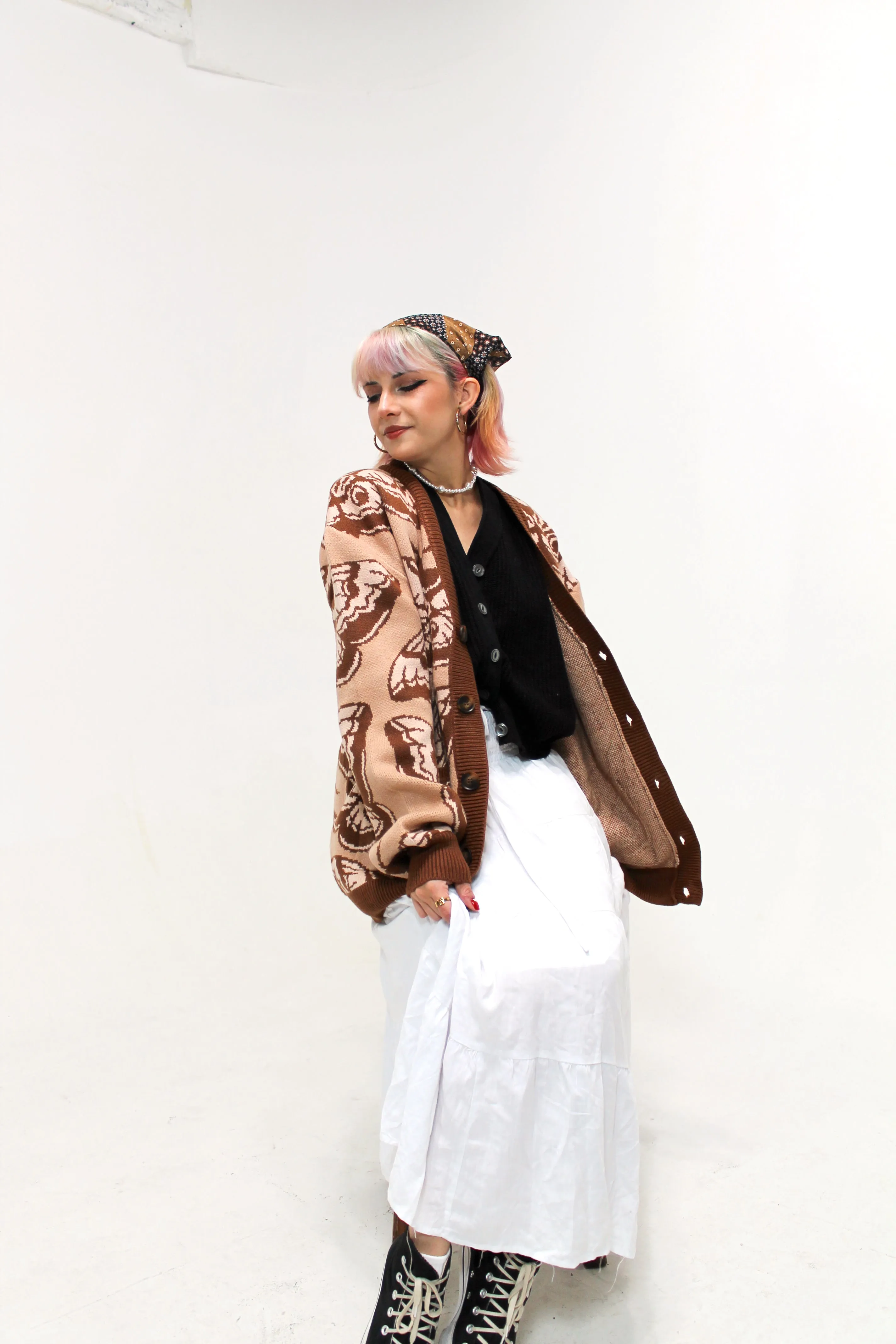 Giant Peacock Moth Cardigan sold by Steady Hands product image thumbnail 5