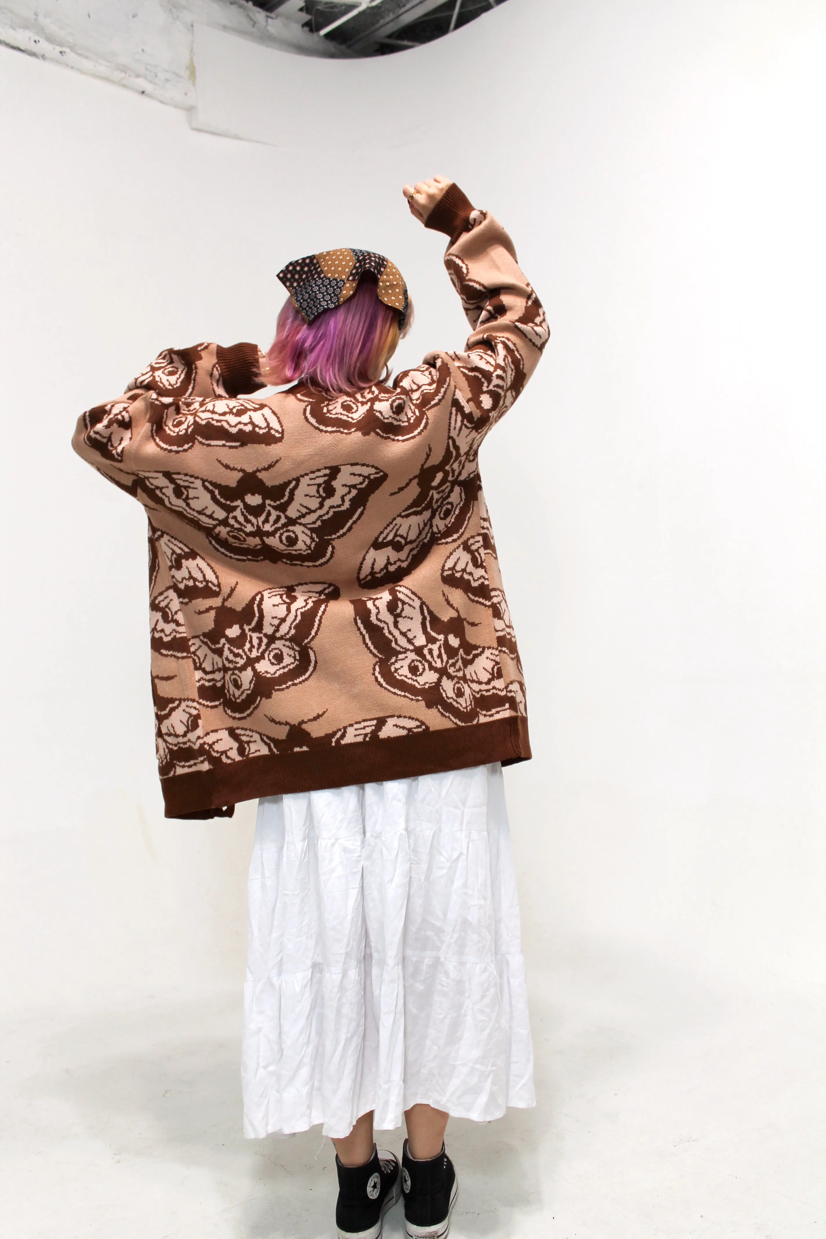 Giant Peacock Moth Cardigan sold by Steady Hands product image thumbnail 4