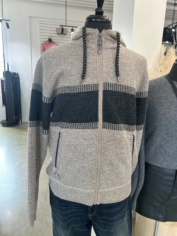 Full Zip Hooded Jacquard Sweater sold by Magnolia & Oak