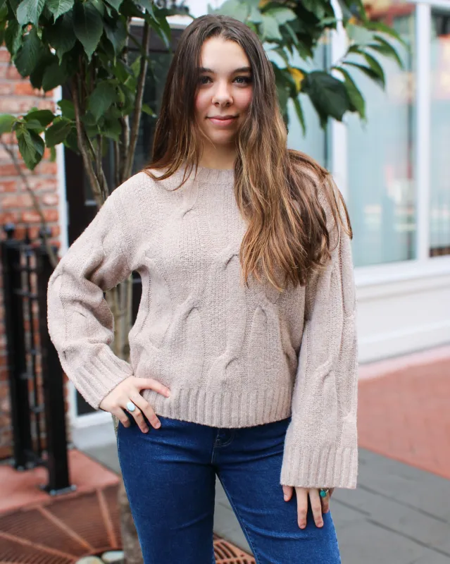 Loose Fit Cable Sweater sold by Magnolia & Oak