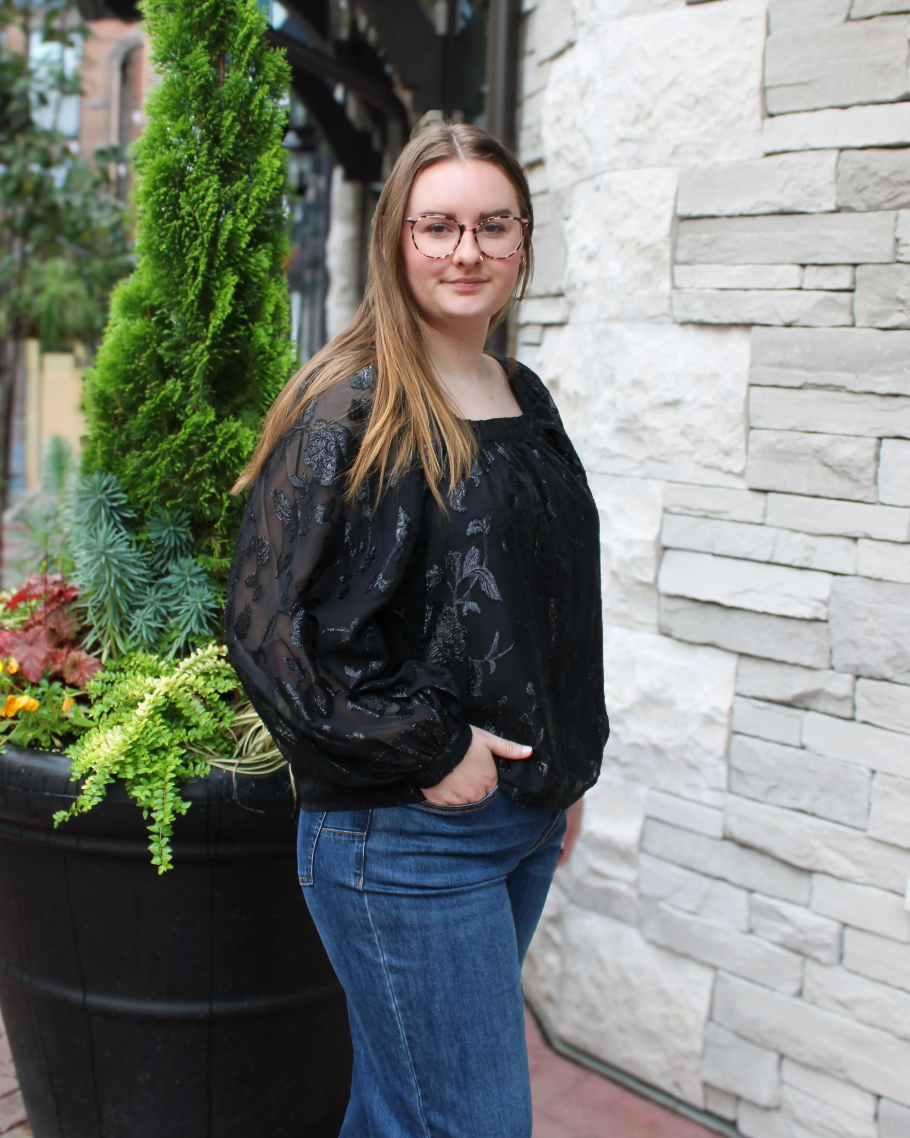 Lined Square Neck Blouse sold by Magnolia & Oak