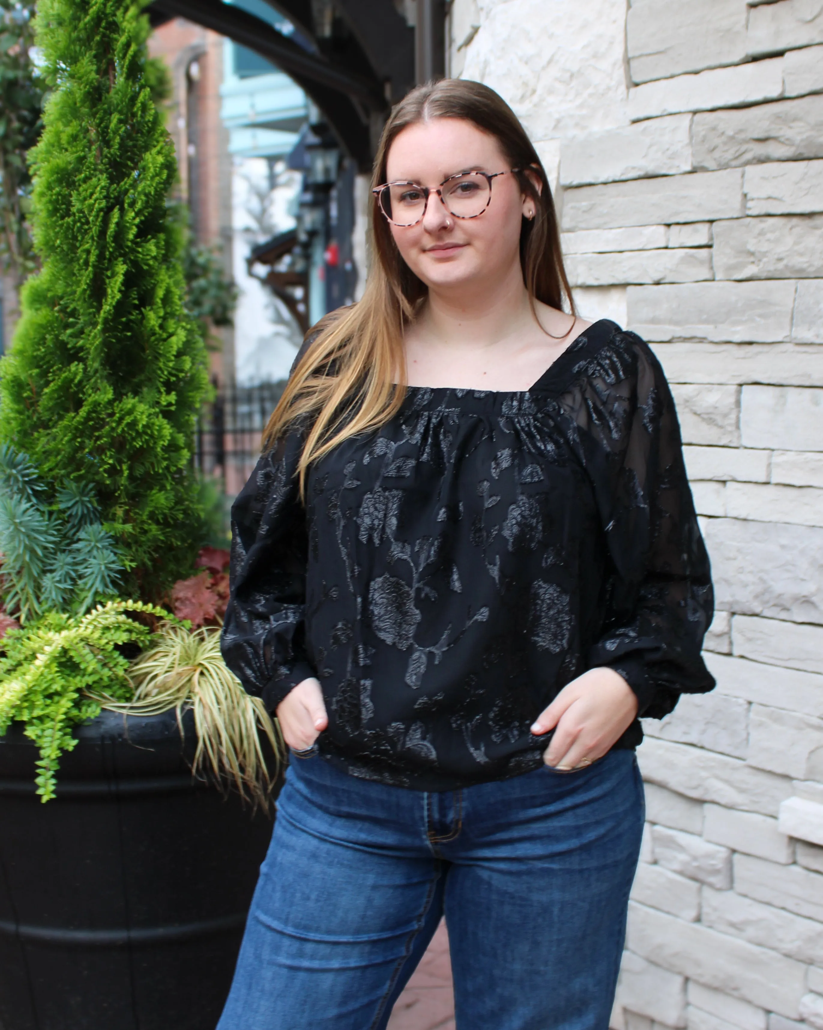 Lined Square Neck Blouse sold by Magnolia & Oak product image thumbnail 4