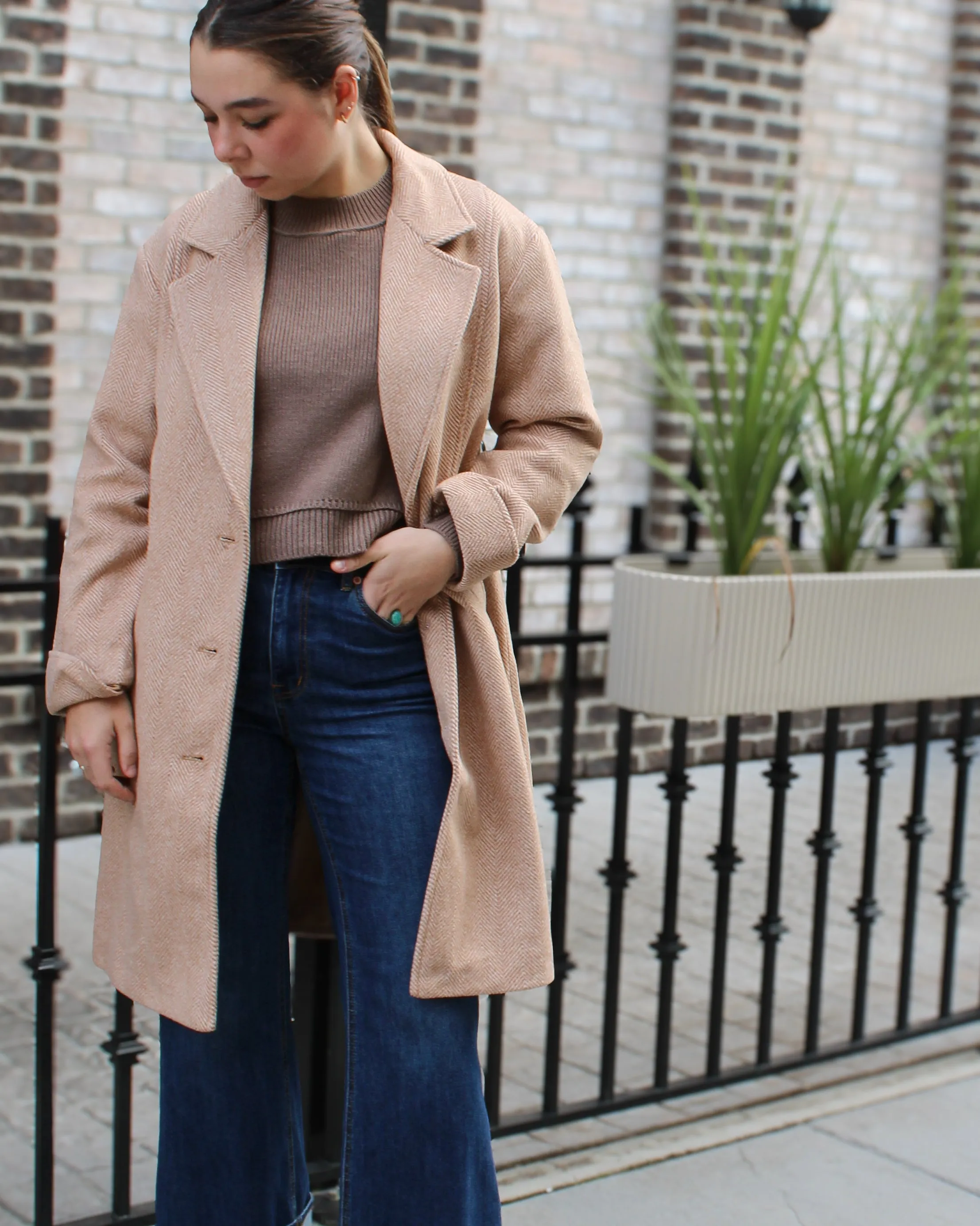 Button Front Car Coat sold by Magnolia & Oak product image thumbnail 3