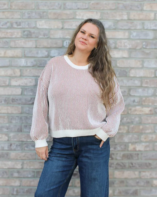 Crew Neck Sweater with Side Slits sold by Magnolia & Oak