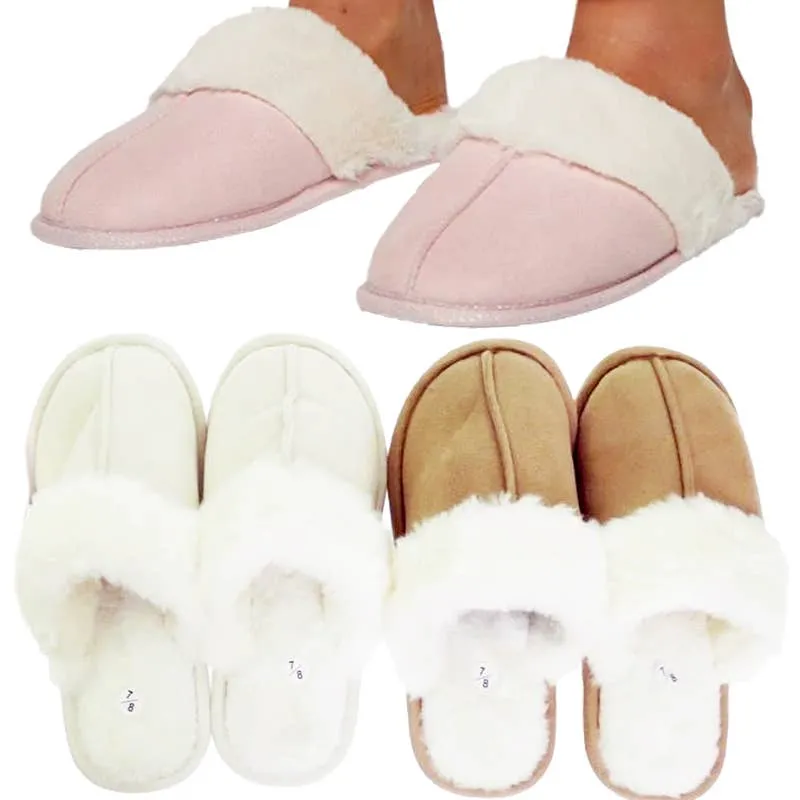 Faux Suede Sherpa Lined Mule Slippers sold by Magnolia & Oak