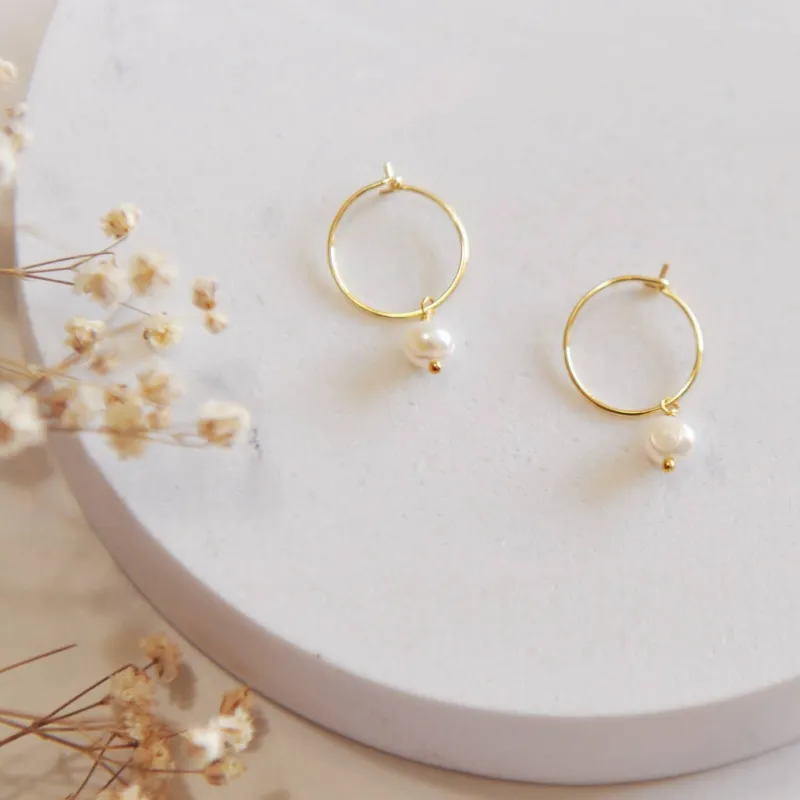 Saylor Fresh Water Pearl Hoops sold by Magnolia & Oak
