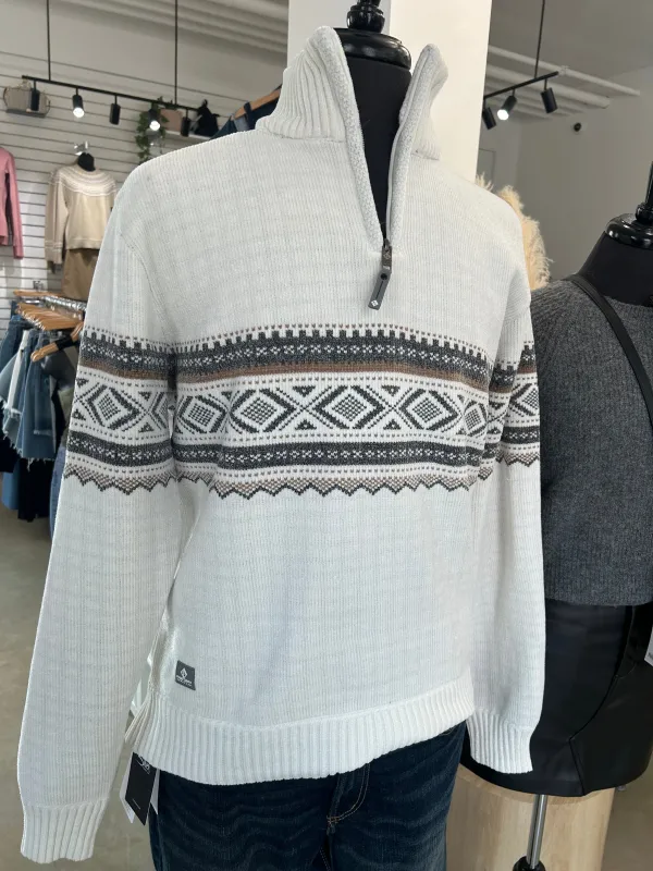 Chenille Mock Neck Zip Jacquard Sweater sold by Magnolia & Oak