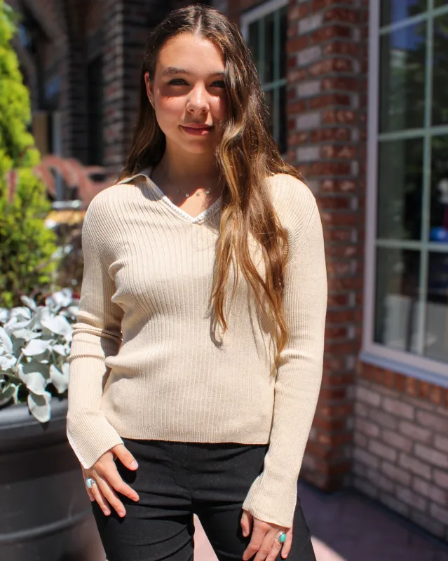 Polo Sweater with Blanket Stitch sold by Magnolia & Oak