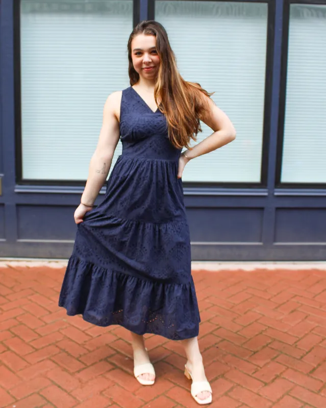 Long Eyelet Lined Dress sold by Magnolia & Oak