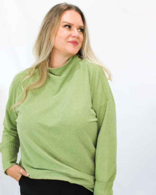 Ribbed Funnel Neck Tunic sold by Magnolia & Oak