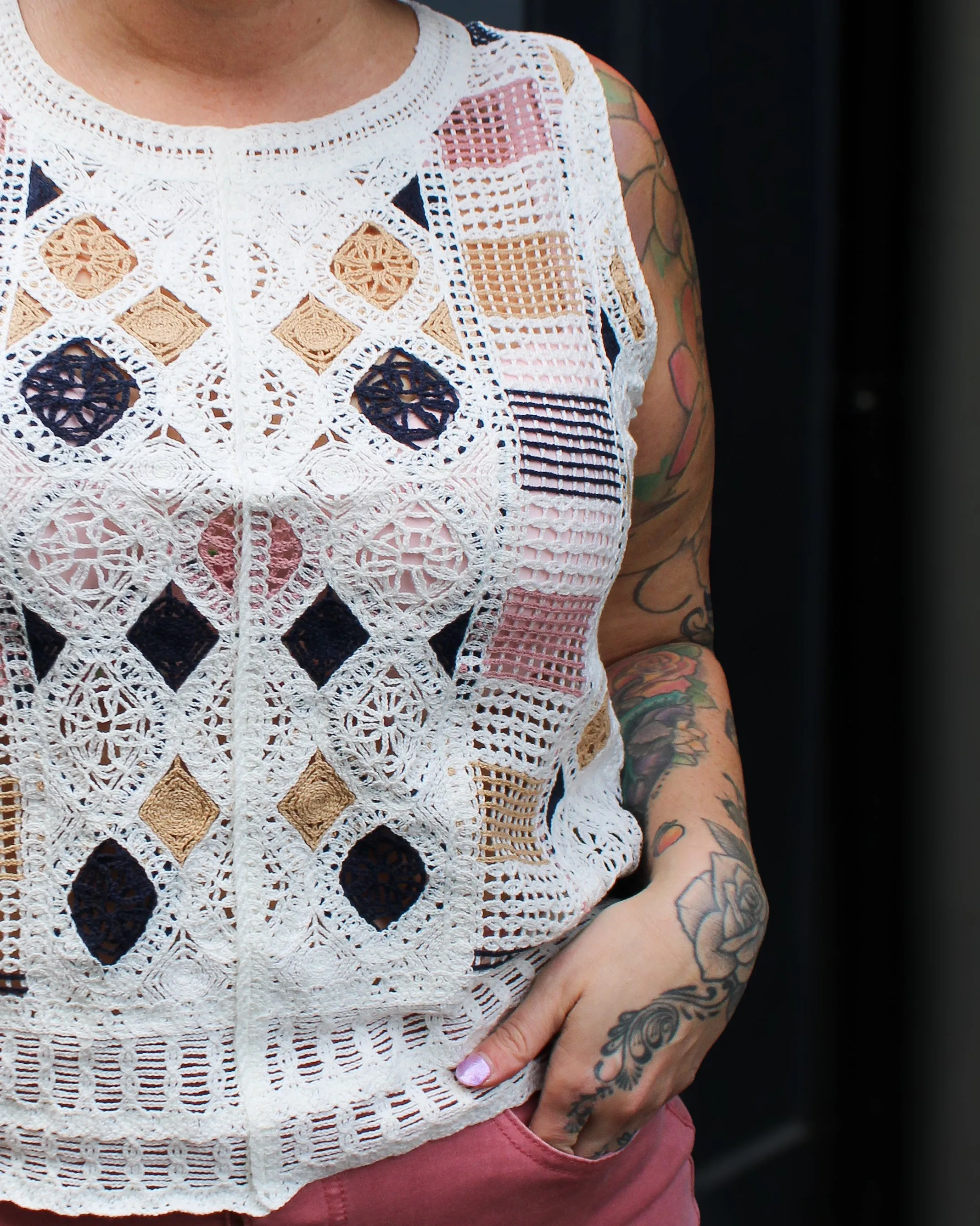 Sleeveless Flower Crochet Top sold by Magnolia & Oak product image thumbnail 3