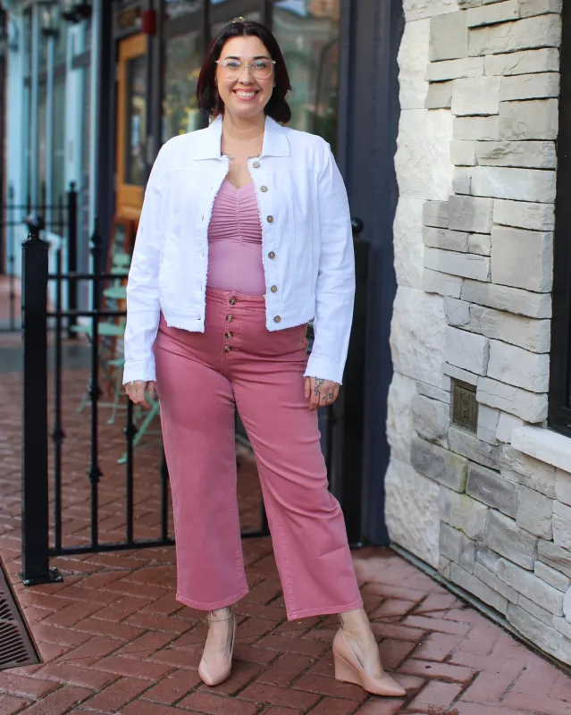 Button Fly Twill Straight Leg Pant made by Charlie B