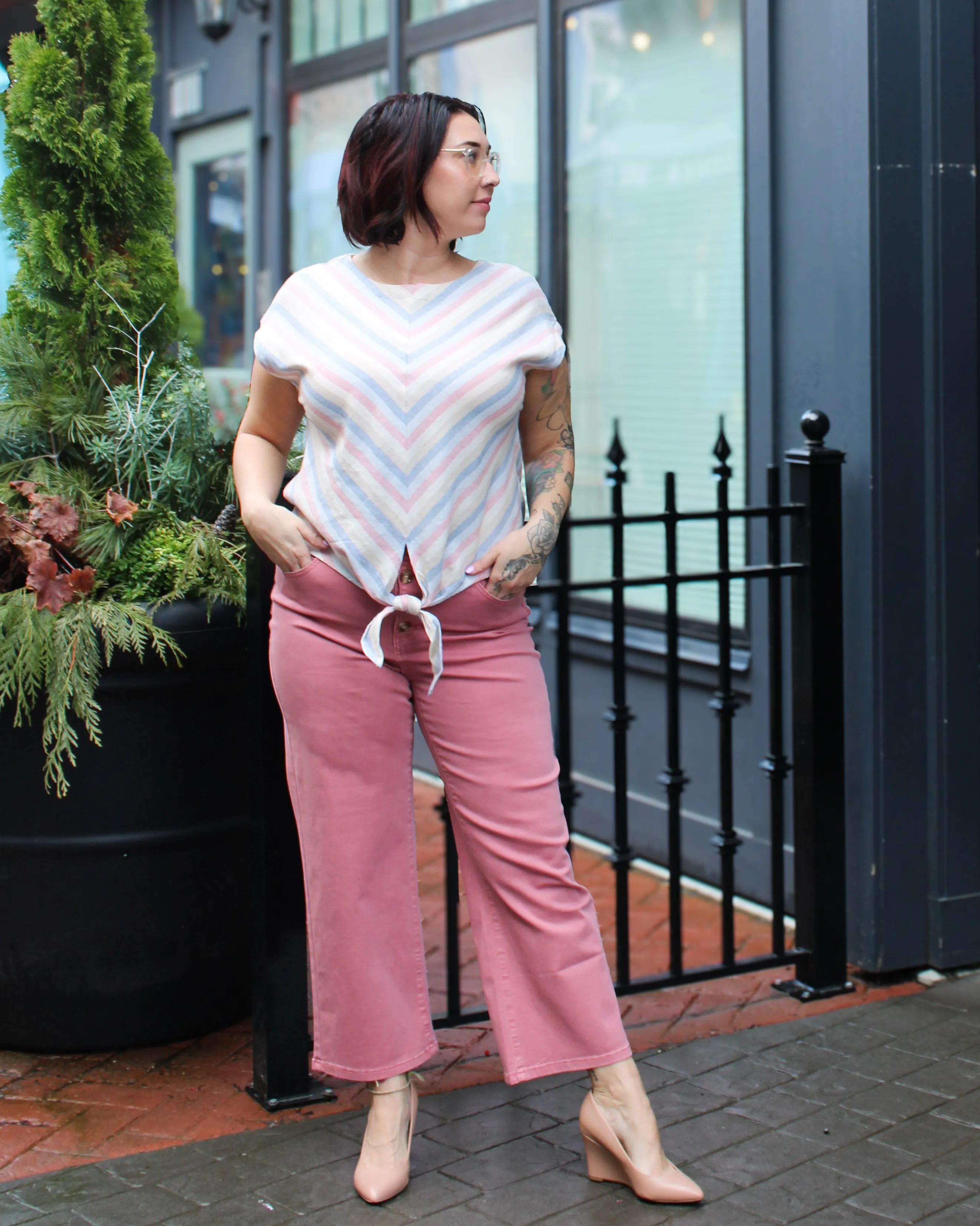 Button Fly Twill Straight Leg Pant sold by Magnolia & Oak product image thumbnail 3