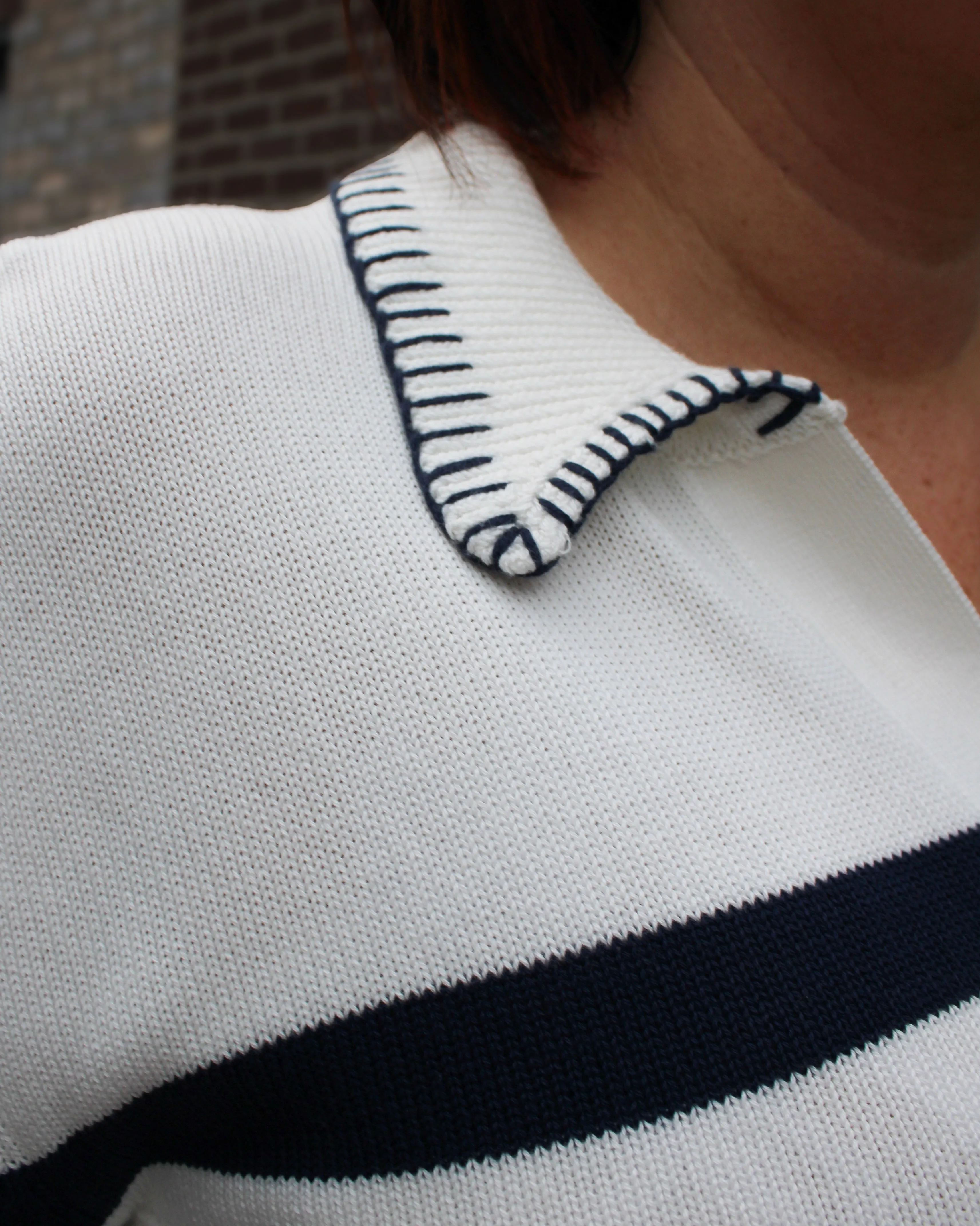Light Blanket Stitch Polo Sweater sold by Magnolia & Oak product image thumbnail 3