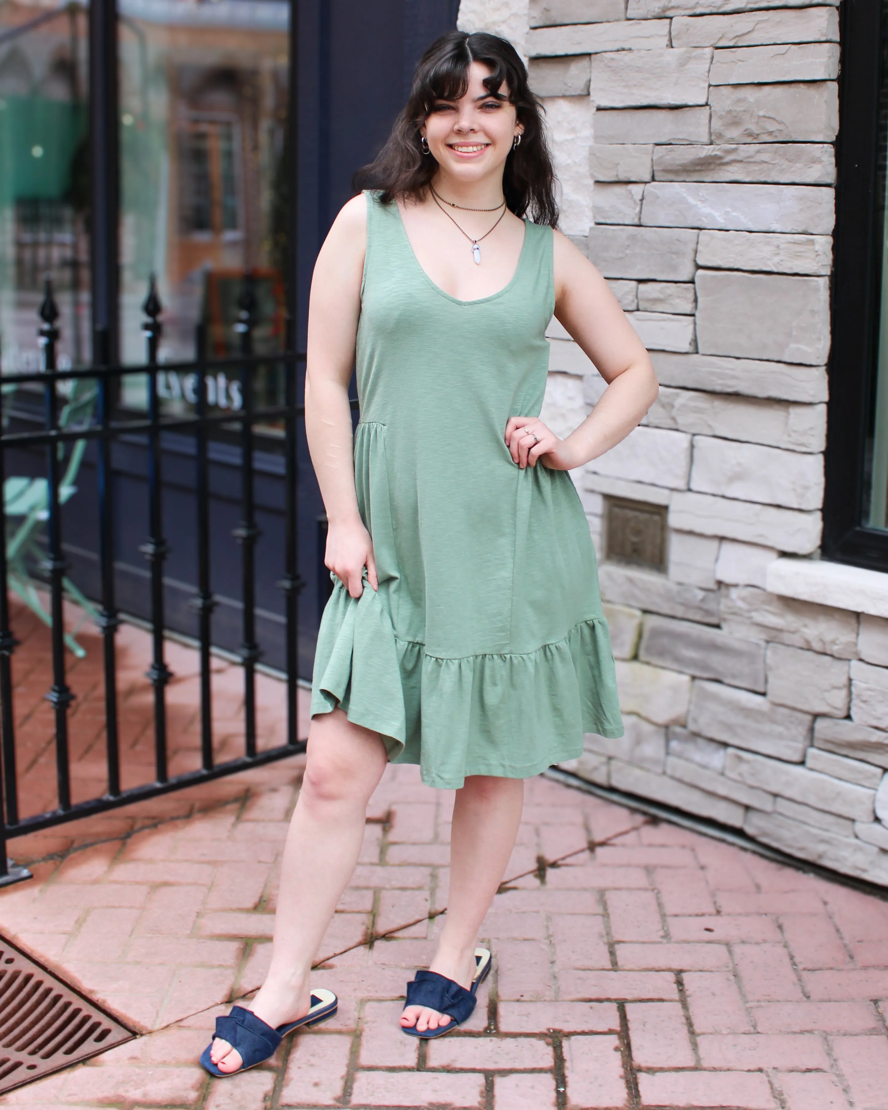 Sleeveless V-Neck Dress sold by Magnolia & Oak product image thumbnail 3