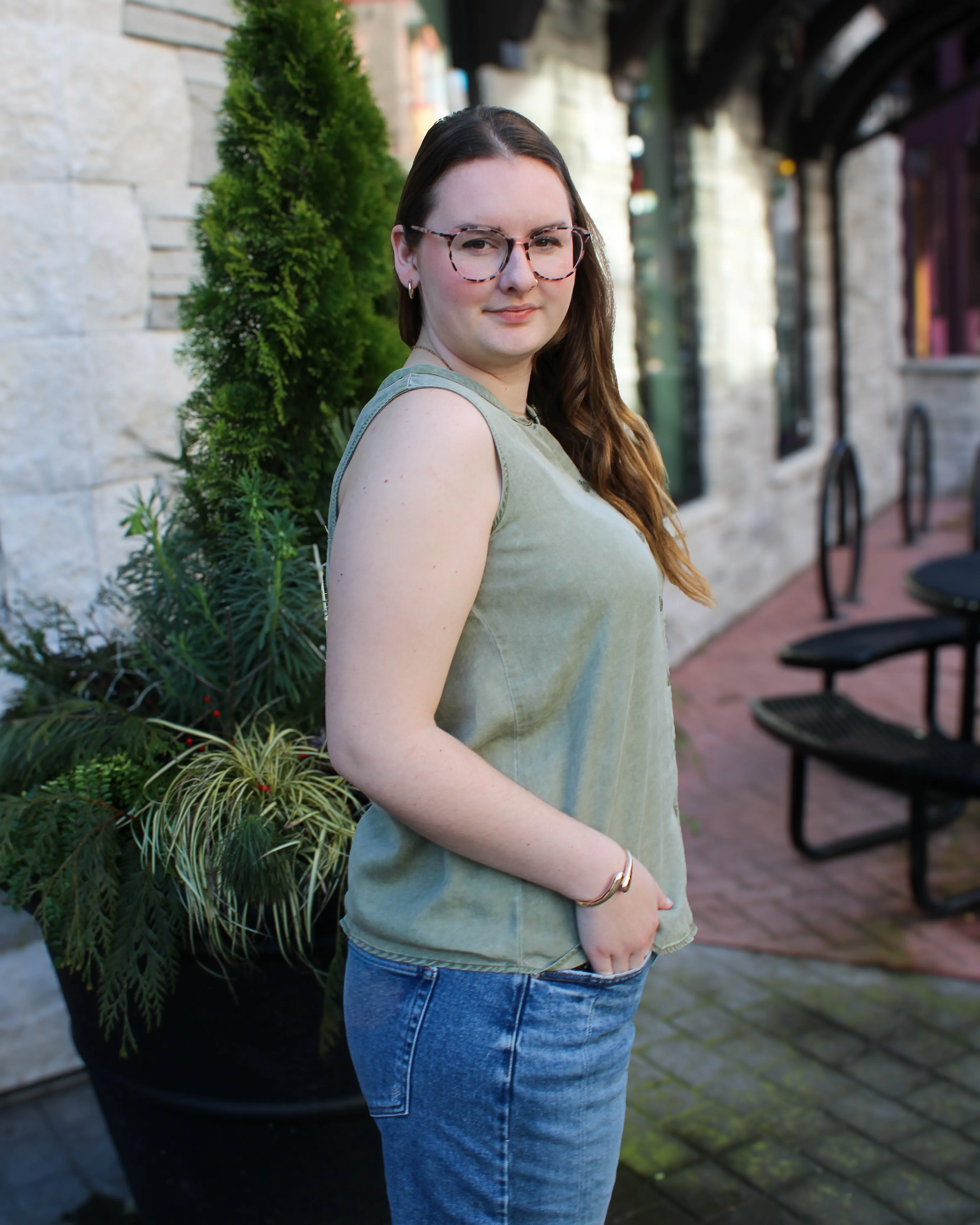 Flowy Sleeveless Button Up Blouse sold by Magnolia & Oak product image thumbnail 2