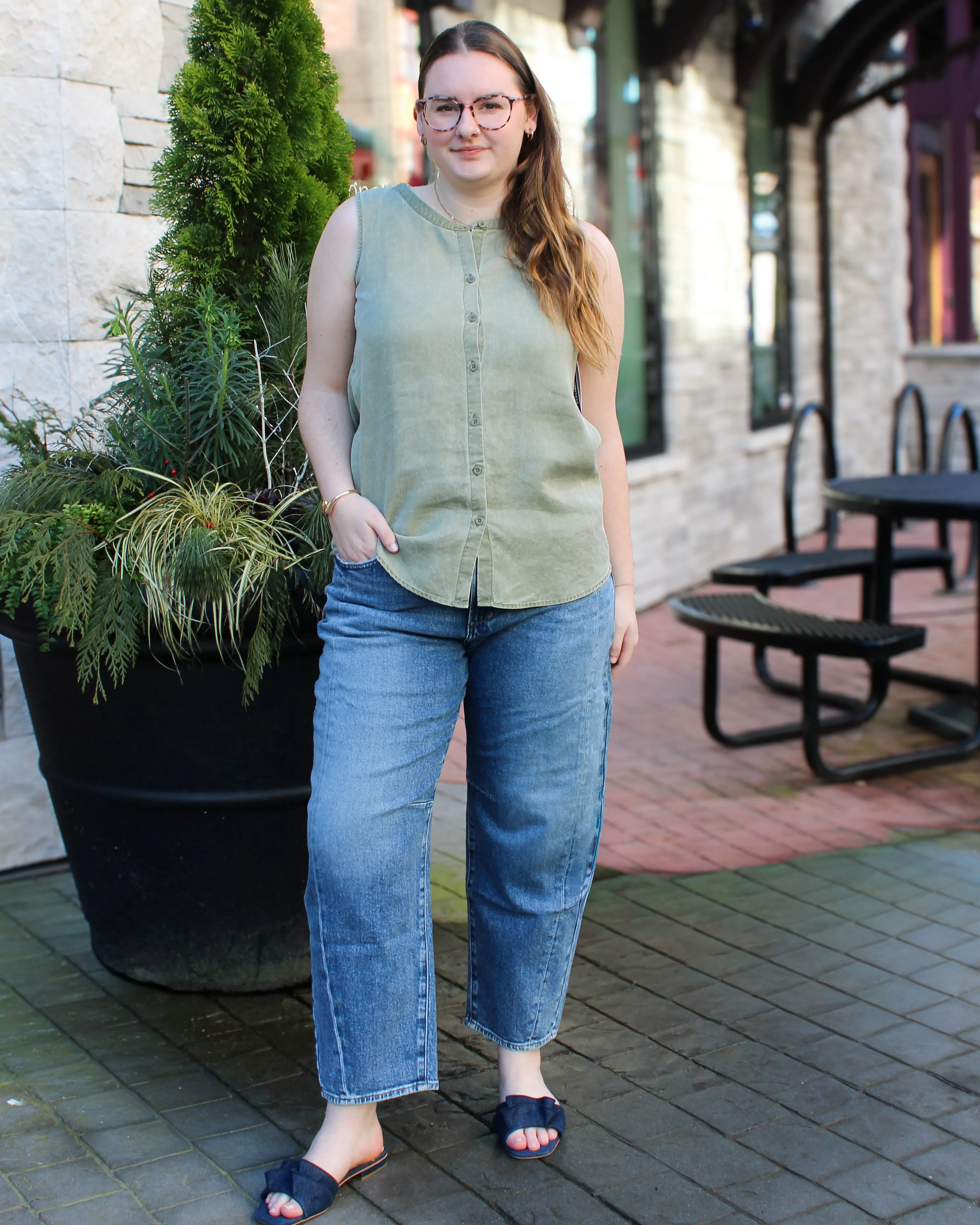 Flowy Sleeveless Button Up Blouse sold by Magnolia & Oak product image thumbnail 5