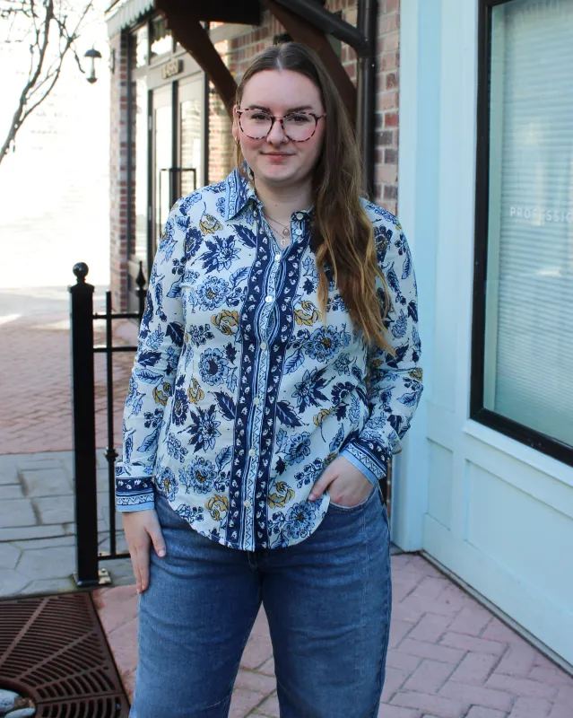 Voile Cotton Button Up Blouse made by Charlie B