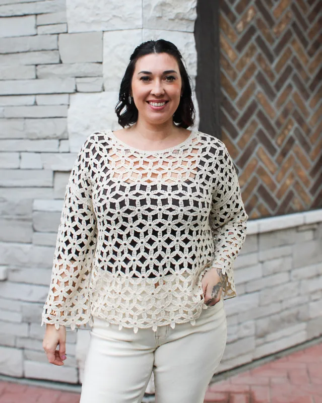 Crochet 3/4 Sleeve Top made by Charlie B