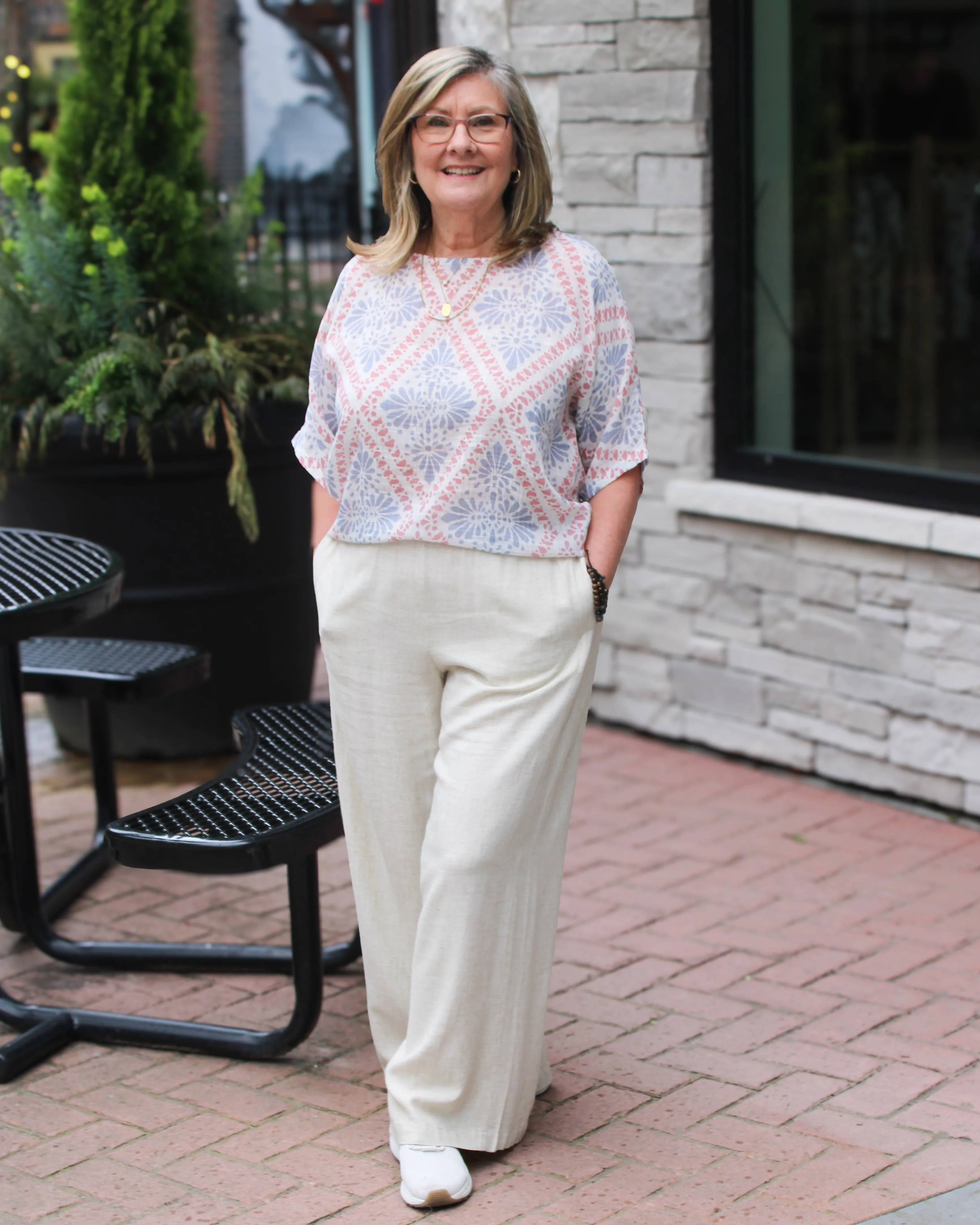 Printed Cotton Dolman Blouse sold by Magnolia & Oak