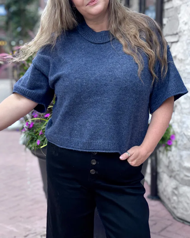 Lofty Elbow Sleeve Crew Neck Sweater made by Tribal