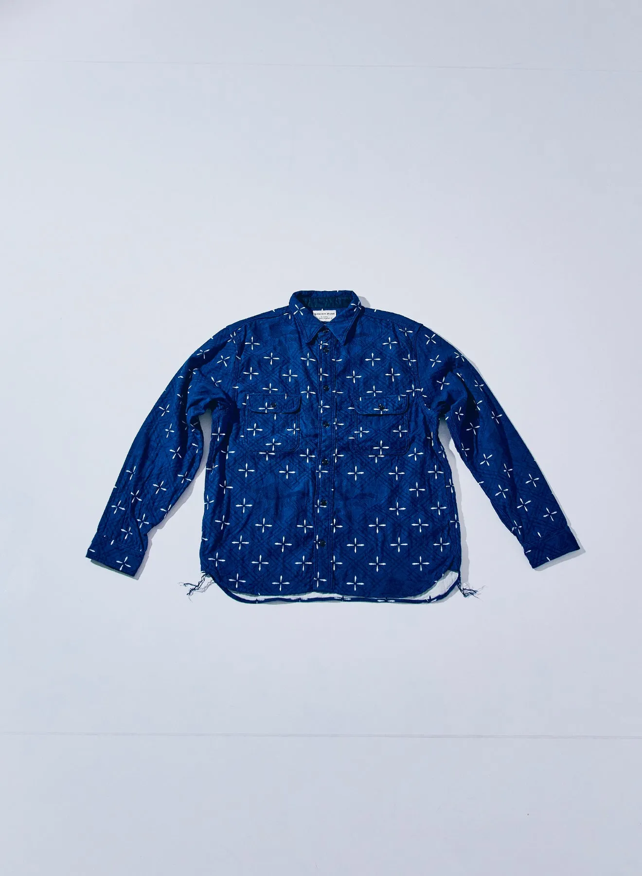 SSS25-02 Narihirabishi Goldfish Pattern Jacquard Work Shirt sold by Samurai Jeans